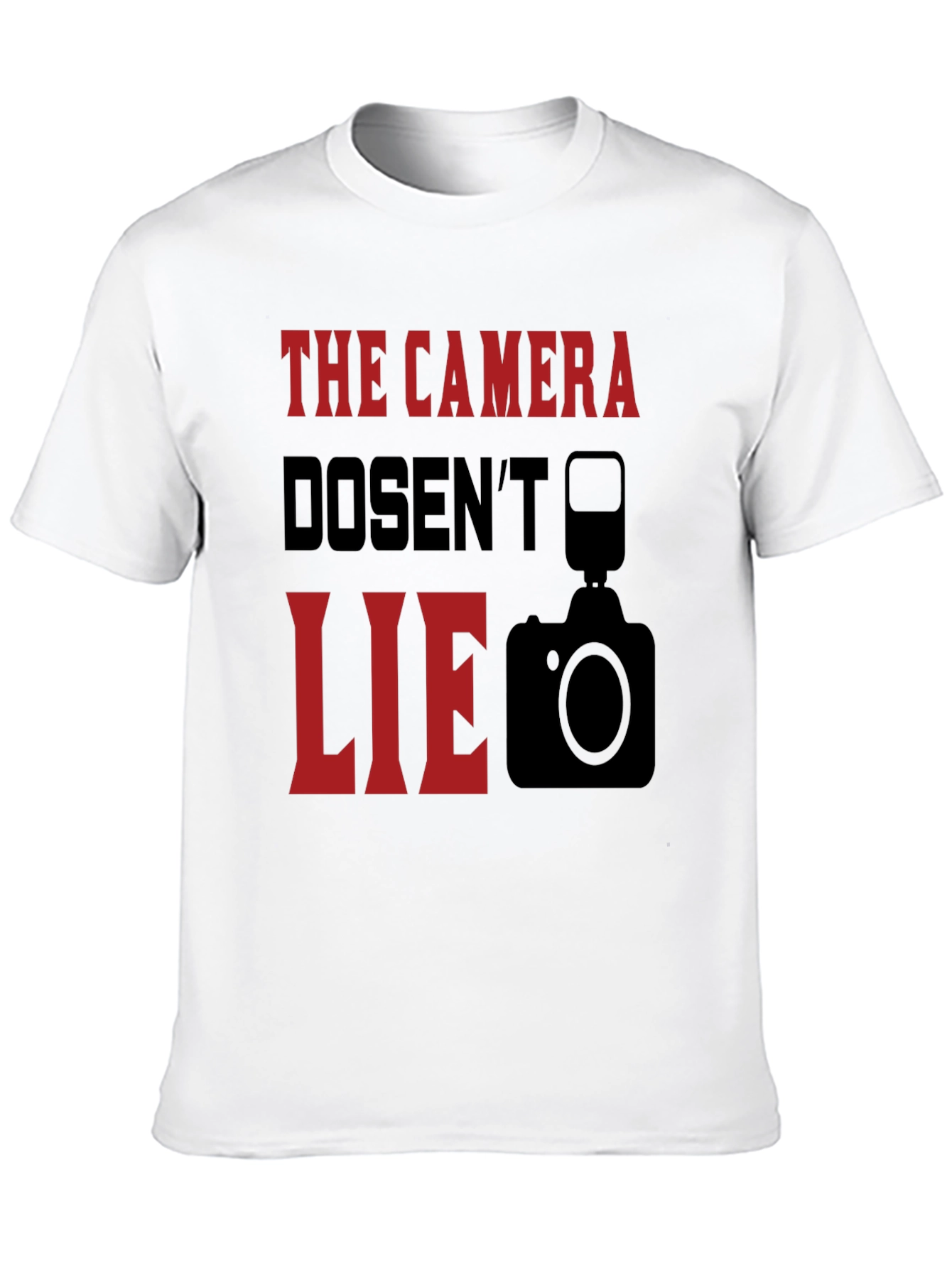 Black The Camera Doesn't Lie Graphic T-Shirt view 10
