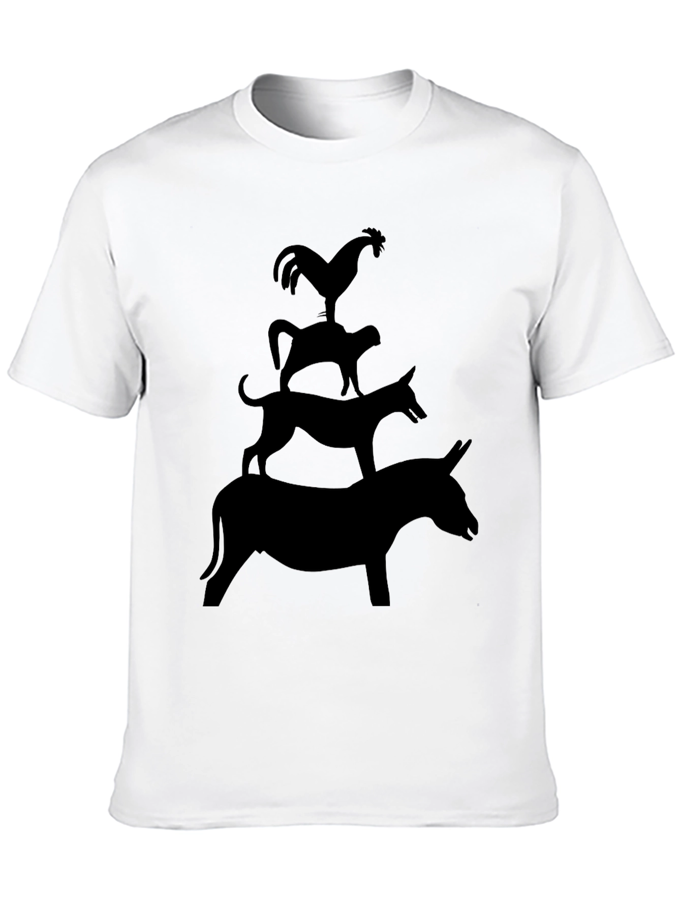 Black Stacked Animal Silhouette Graphic Tee view 10