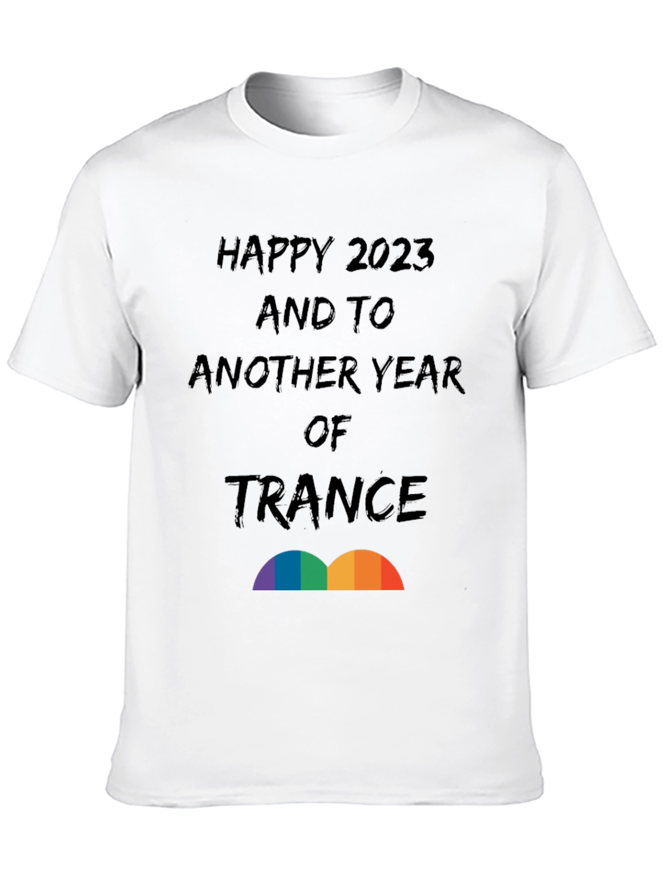 Black Happy 2023 Trance T-Shirt - New Year Celebration Tee view 10