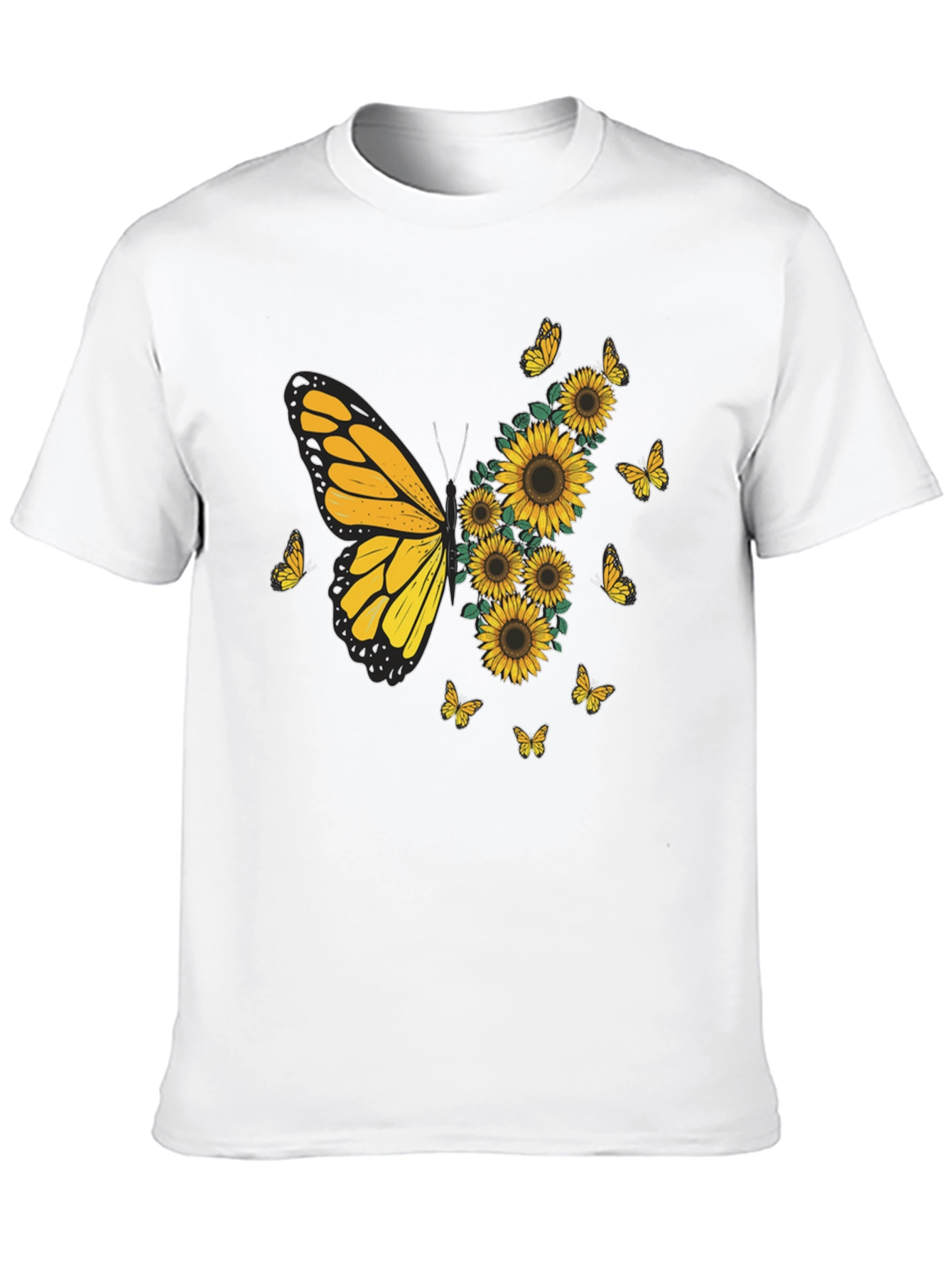 Black Butterfly Sunflower Graphic Tee - Black view 10
