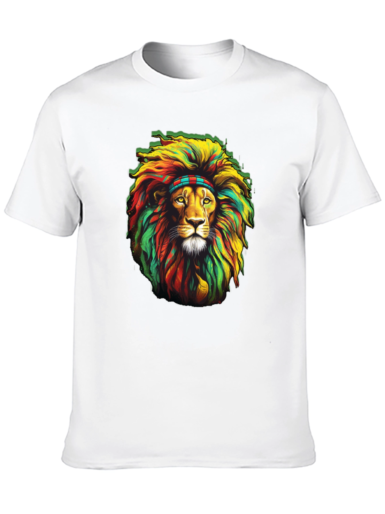 Black Rasta Lion Graphic T-Shirt - Black view 10