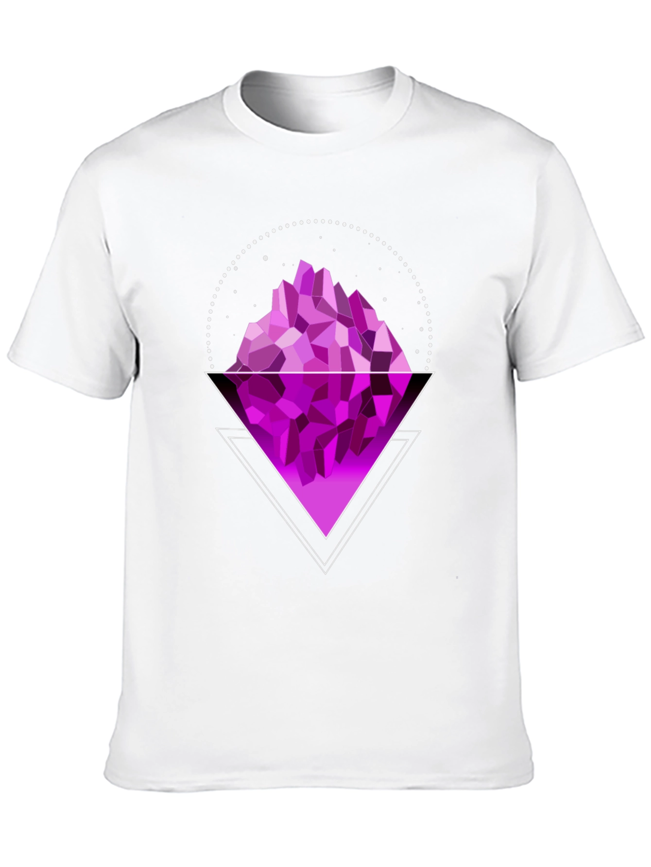 Black Geometric Purple Mountain Graphic T-Shirt view 10