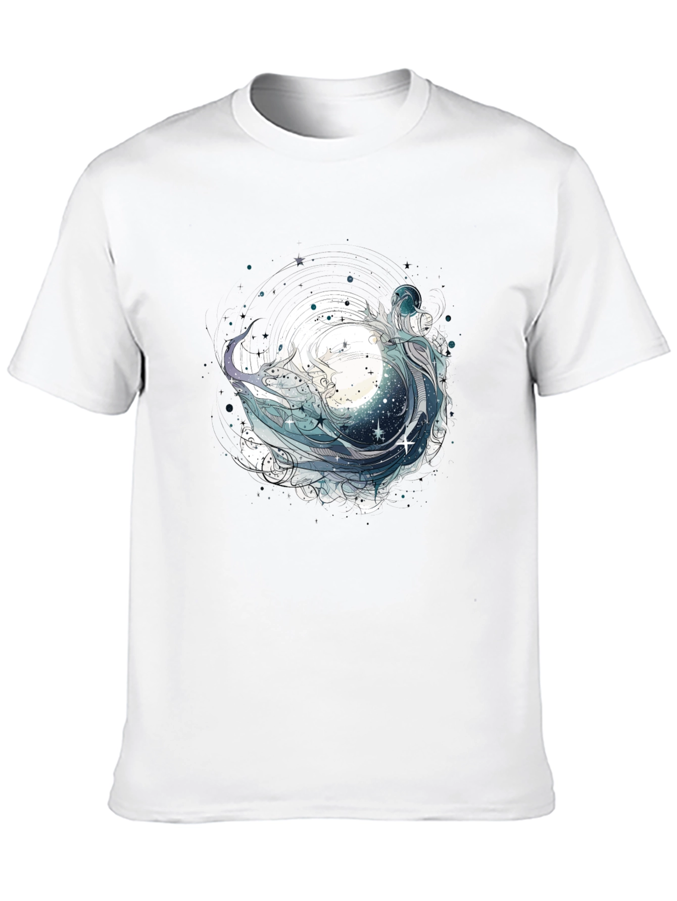 Black Celestial Wave Graphic Tee - Black view 10