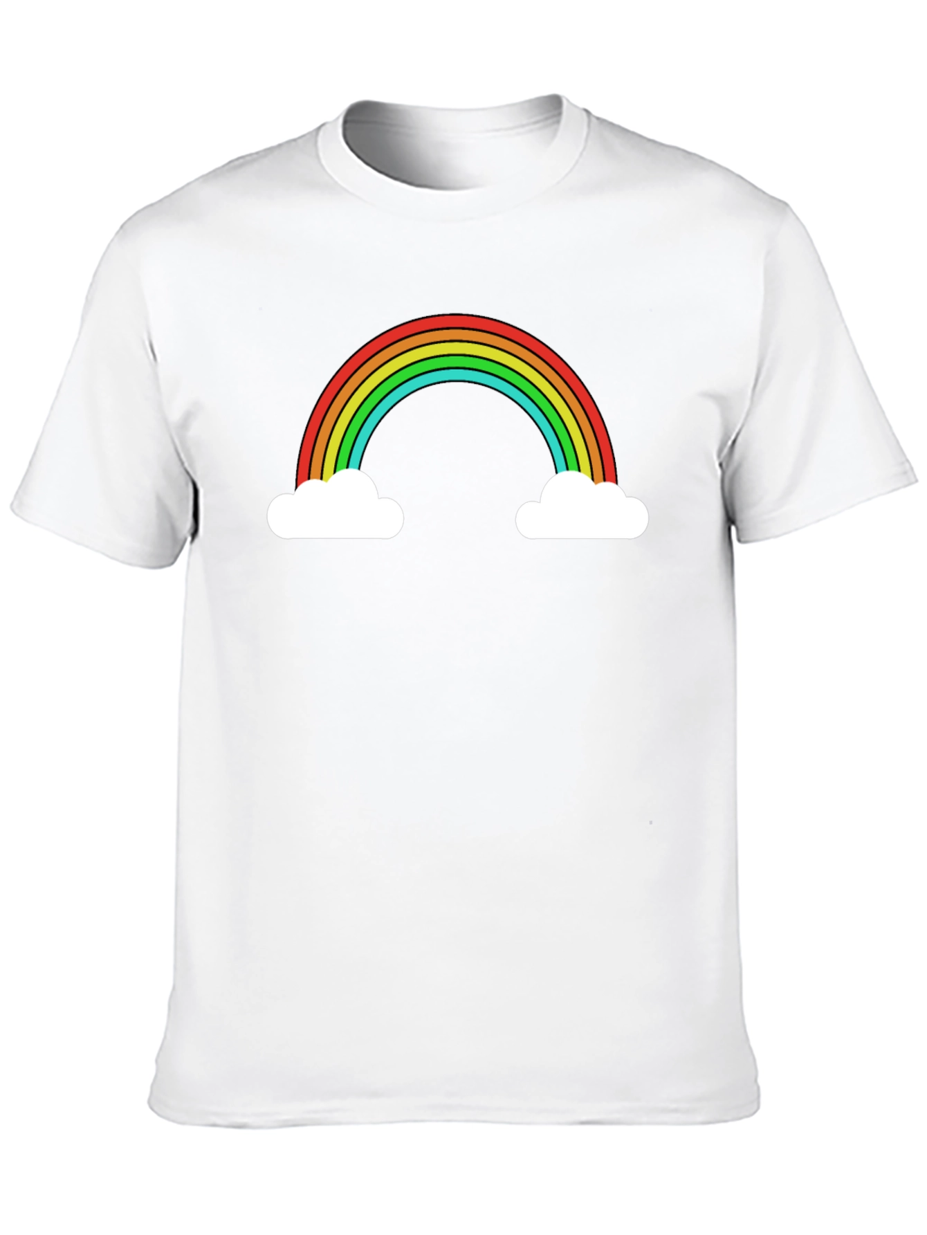 Black Rainbow Cloud Graphic Tee - Black Casual T-Shirt view 10