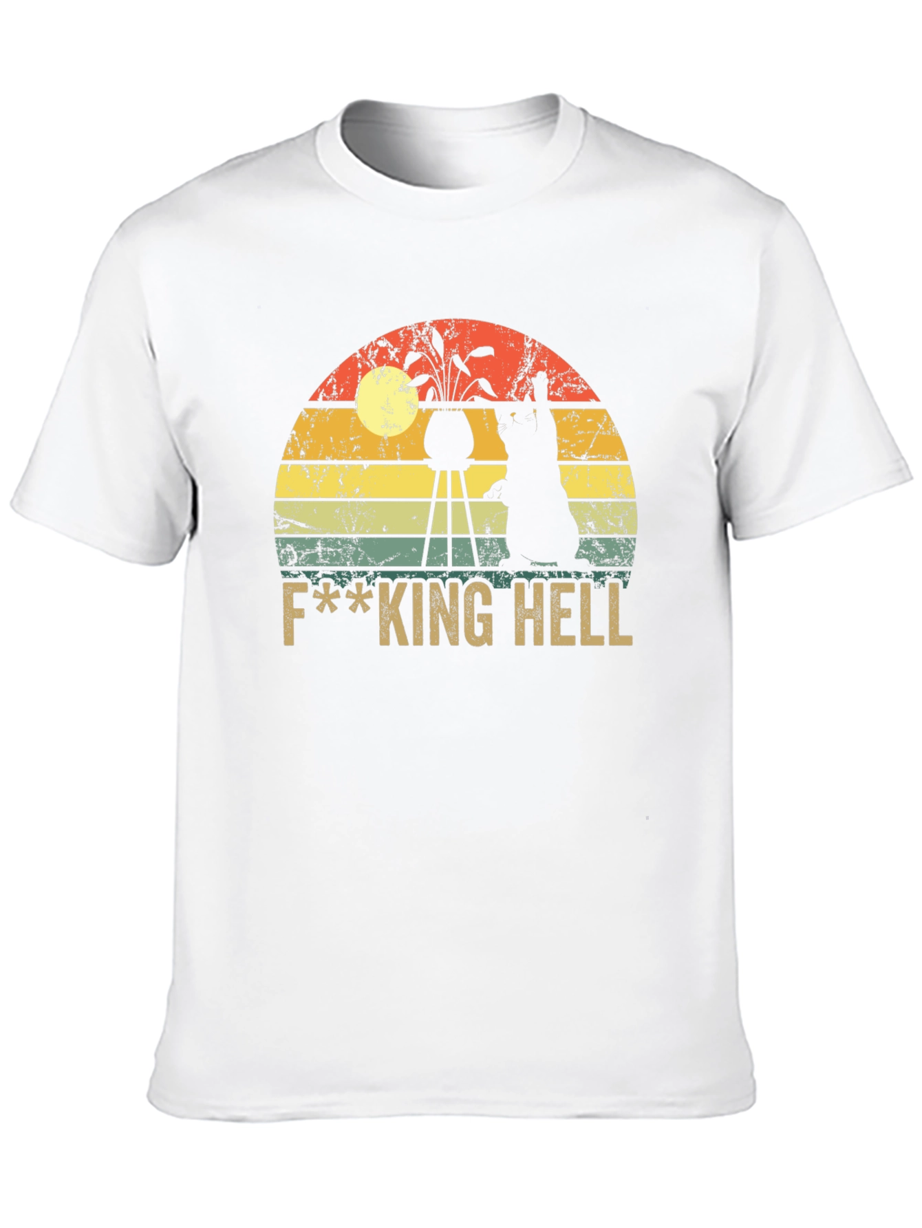 Black F***ing Hell Cat Graphic T-Shirt view 10