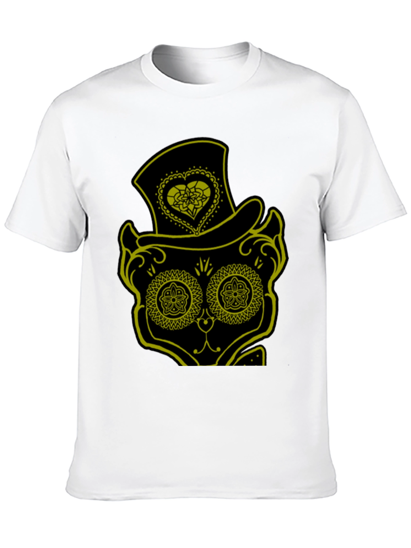 Black Sugar Skull Cat Tee - Men's Black T-Shirt view 10
