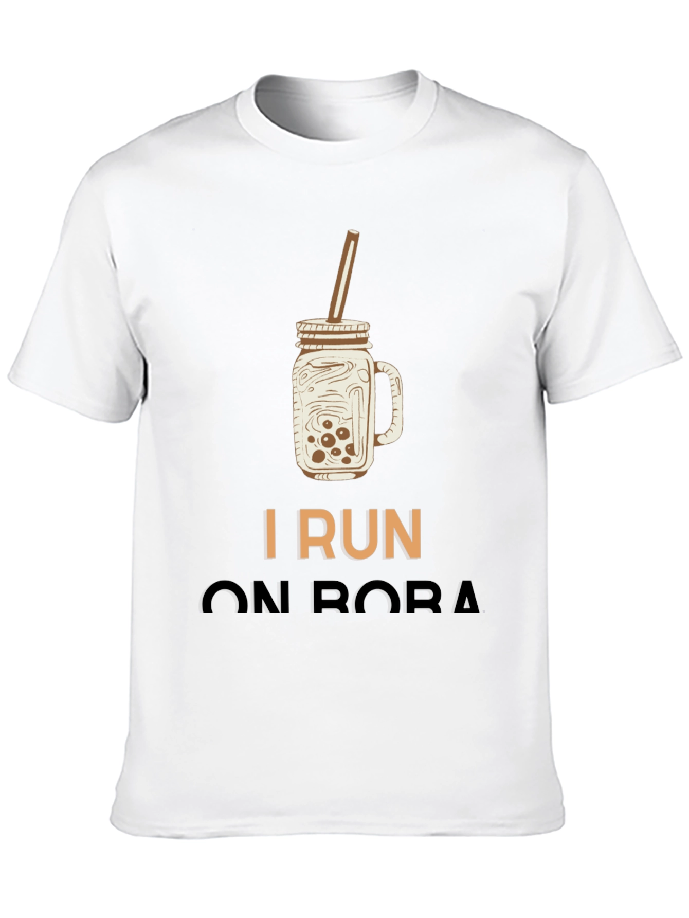 Black I Run On Boba T-Shirt view 10