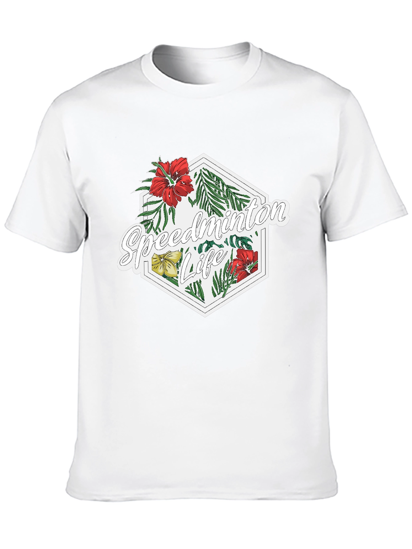 Black Speedminton Life Floral Black T-Shirt view 10