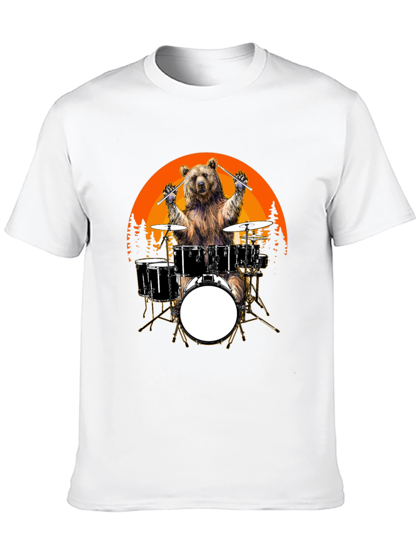 Black Bear Drummer T-Shirt - Sunset Design, Unique Graphic Tee view 10