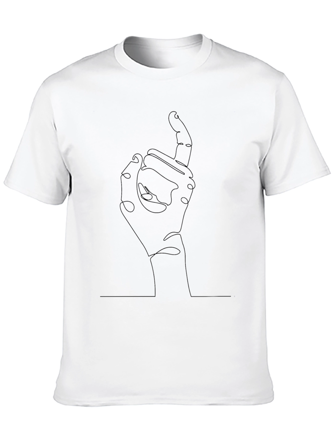 Minimalist Hand Line Art Black T-Shirt - 10