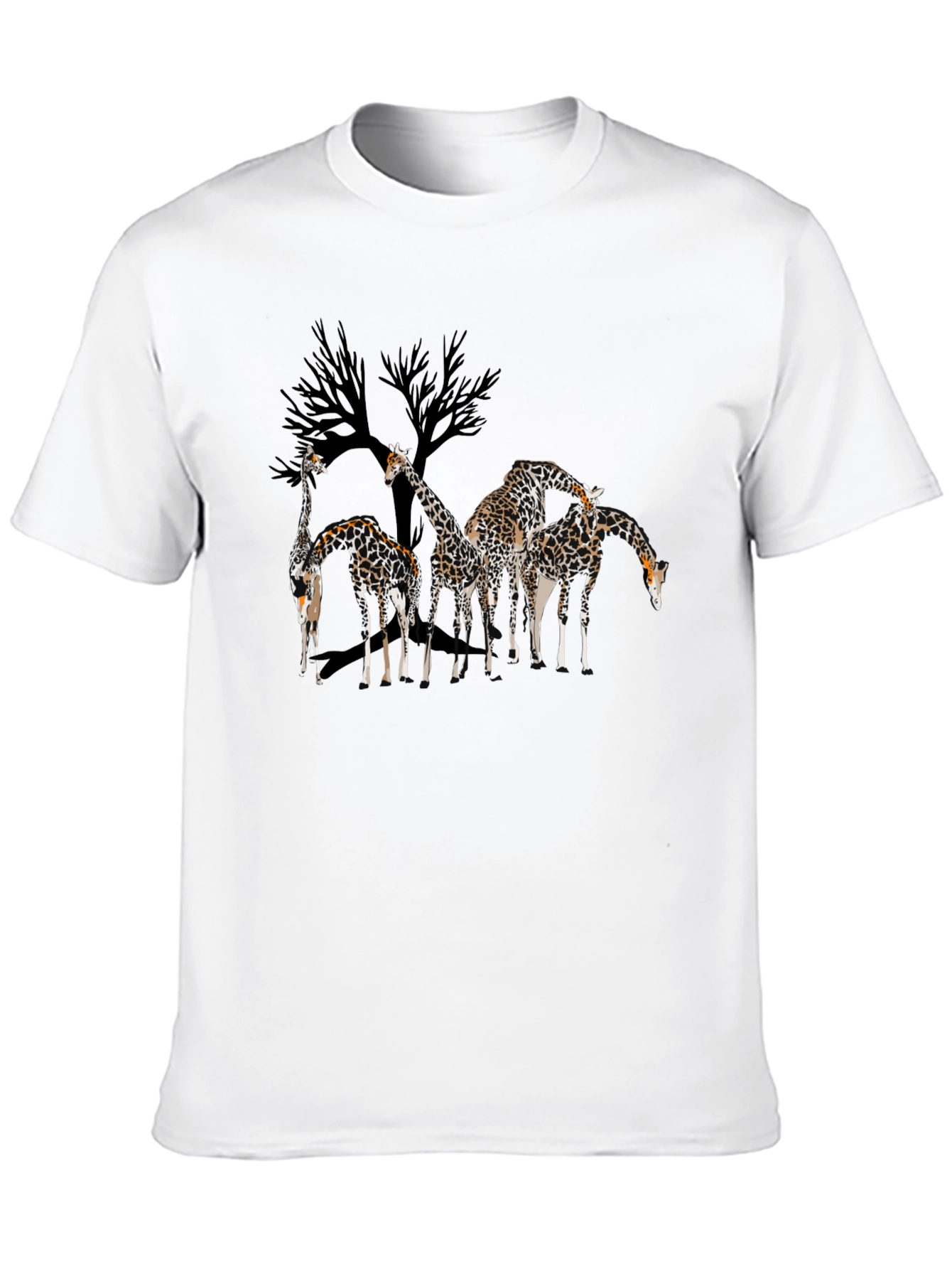 Black Giraffe Family Graphic Tee - Men's Black T-Shirt view 10