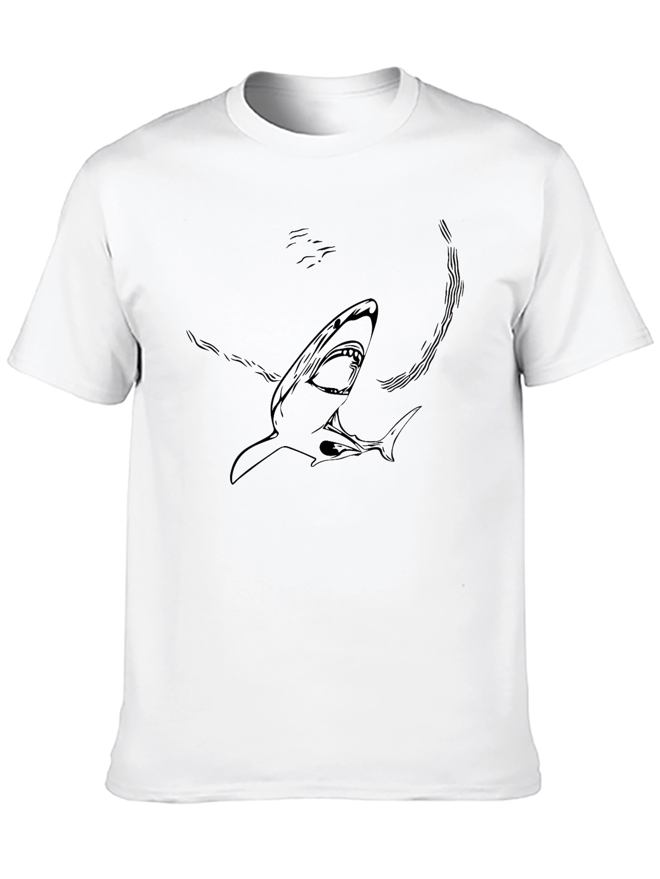 Black Shark Graphic Print Black T-Shirt view 10