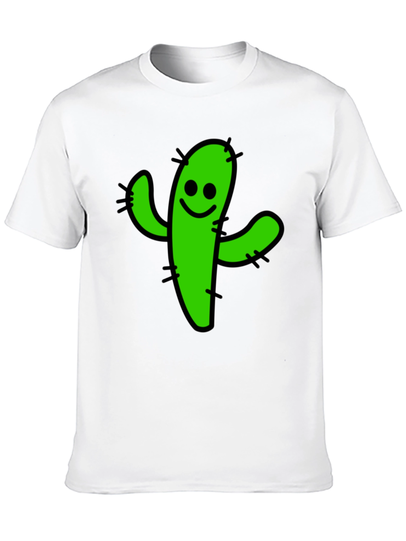 Black Funny Cactus Graphic T-Shirt - Black Cotton Tee view 10