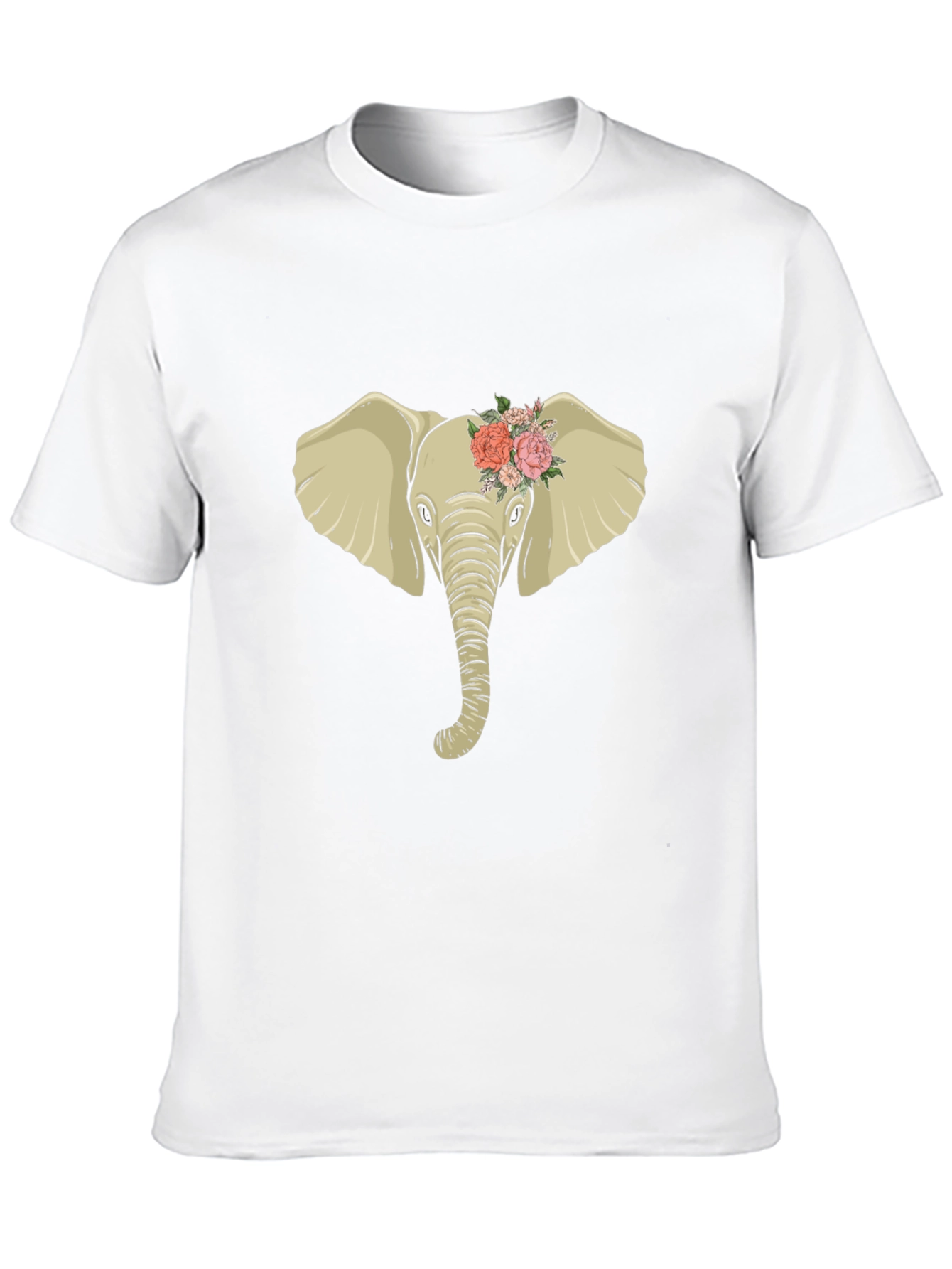 Black Elephant with Flowers Graphic Tee view 10