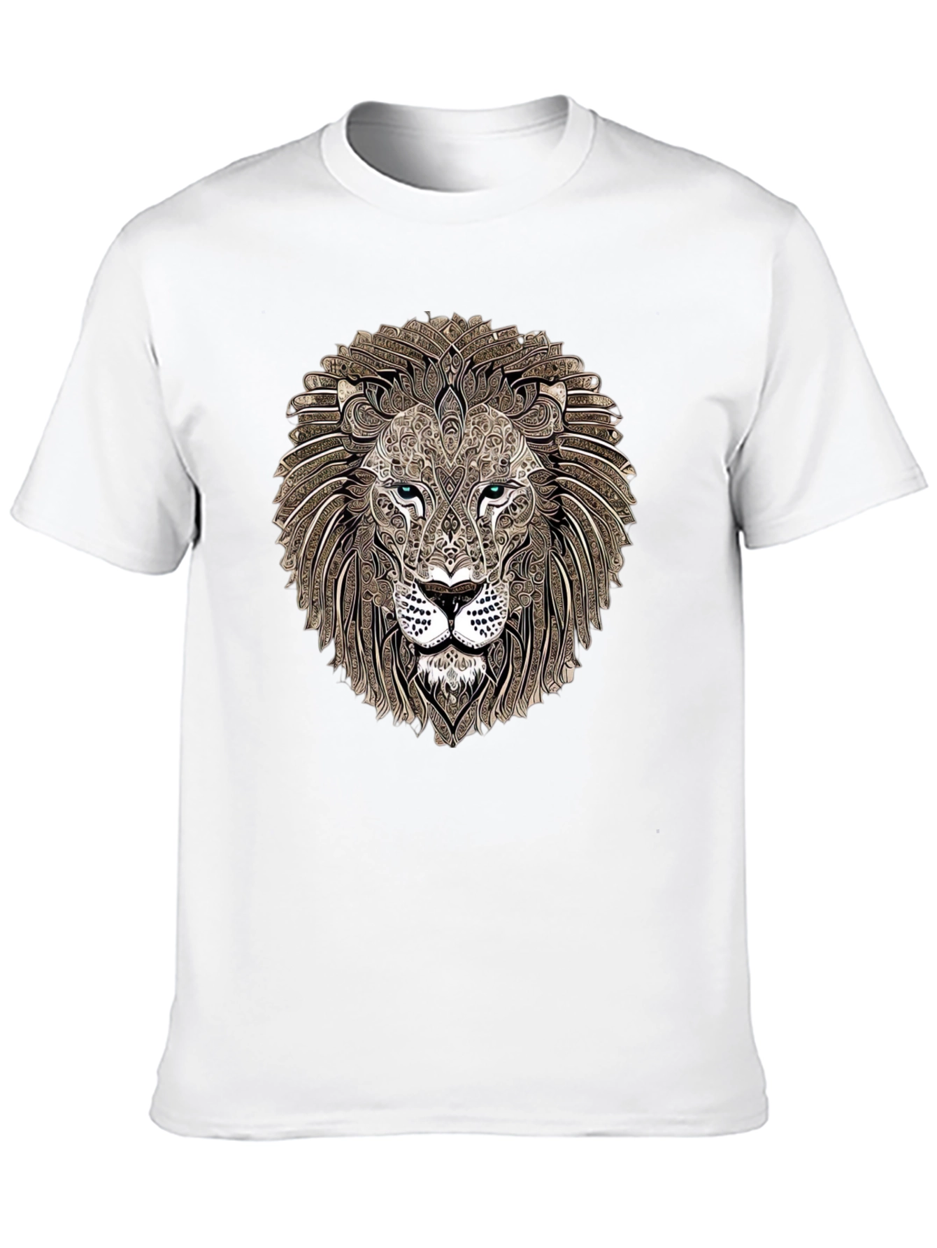Black Lion Head Graphic Print T-Shirt view 10