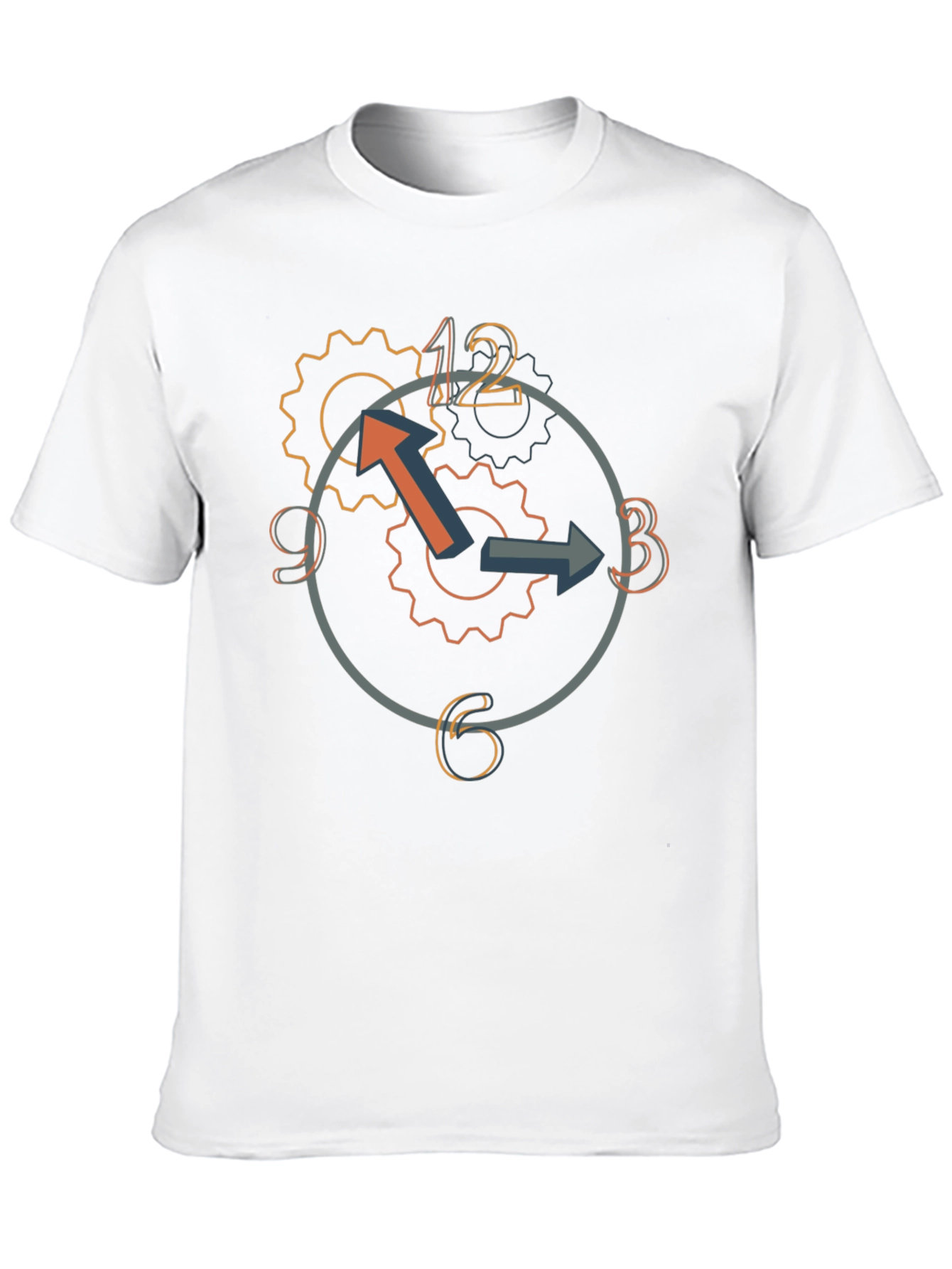 Black Time Traveler T-Shirt: Clock Gears Design view 10