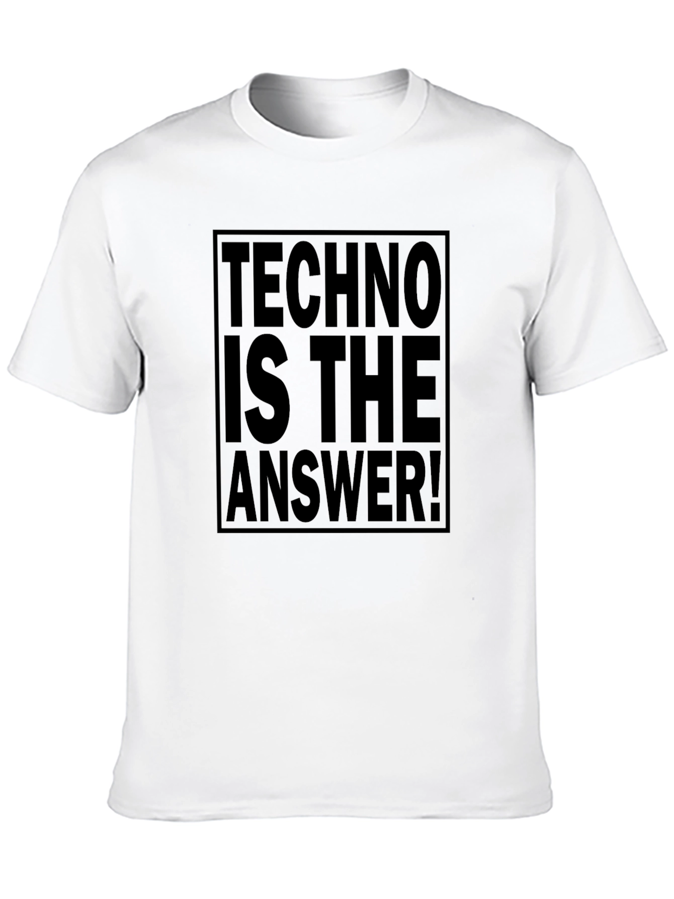 Black Techno is the Answer Black Graphic T-Shirt view 10