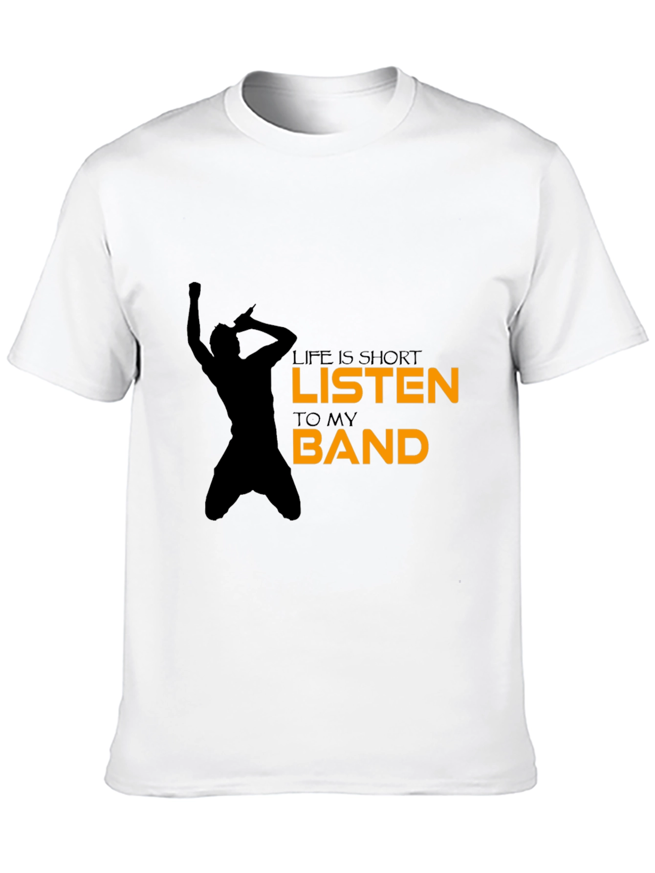 Black Life Is Short Listen to My Band Black T-Shirt view 10