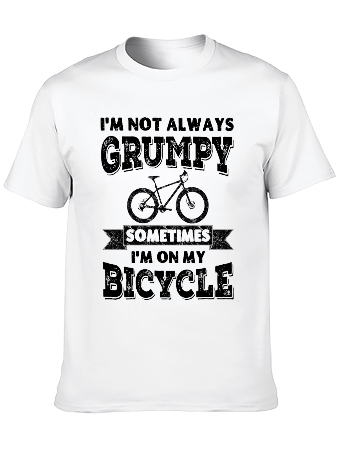 Black Grumpy Bicycle T-Shirt - Funny Cyclist Tee view 10