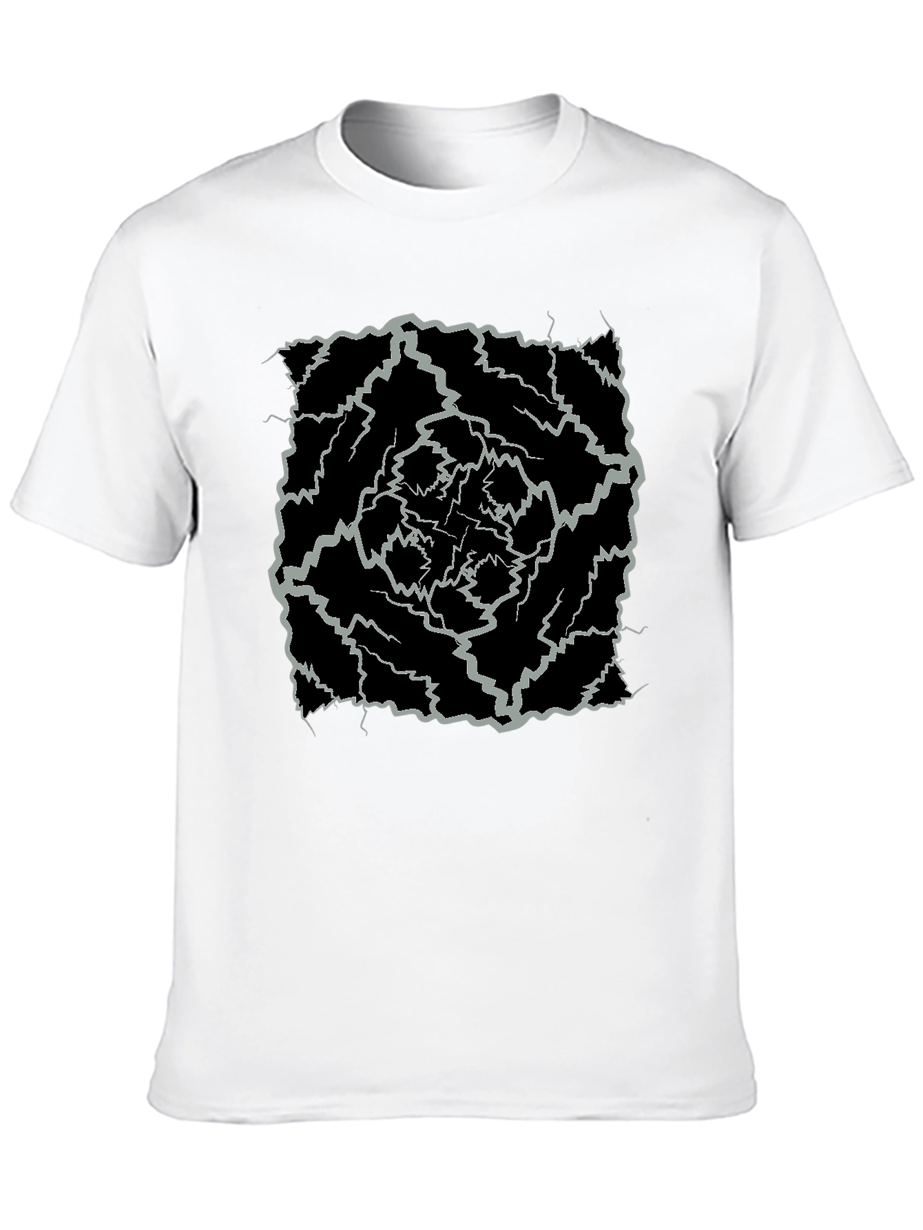 Black Abstract Lightning Bolt Graphic Black Tee view 10