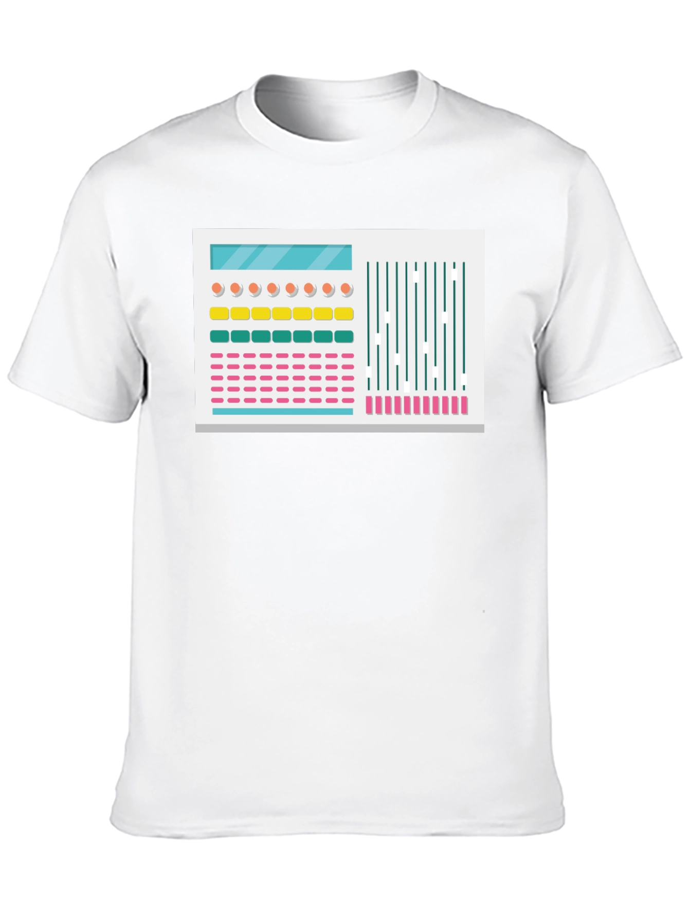 Black Synthesizer Graphic Tee - Retro Electronic Music Shirt view 10