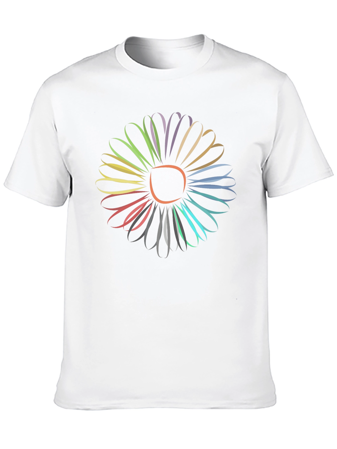 Black Vibrant Flower Graphic Tee - Stylish Men's Black T-Shirt view 10