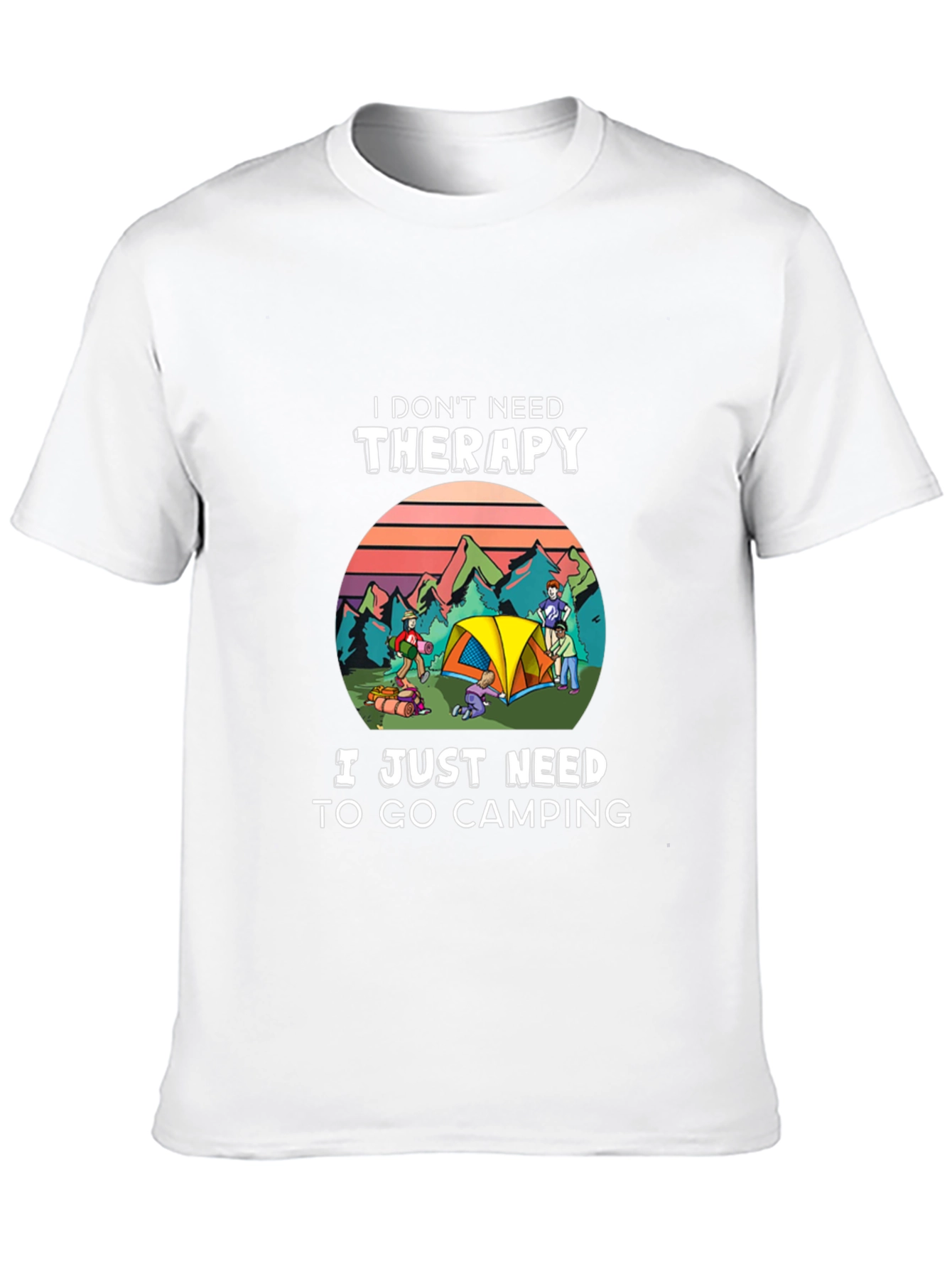 Black Camping Therapy T-Shirt - Nature Lover Tee view 10