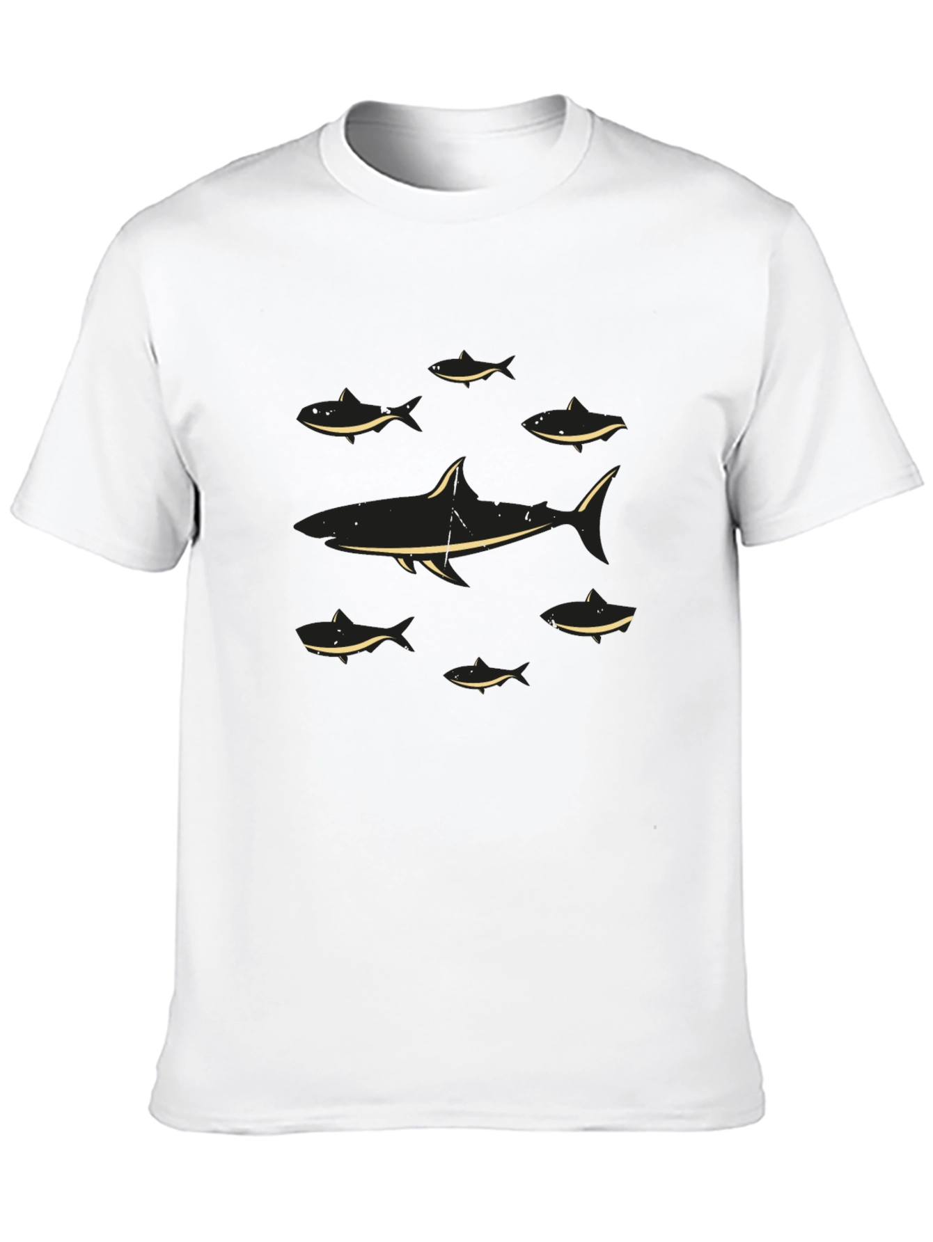 Black Shark Graphic Tee - Black Cotton T-Shirt view 10