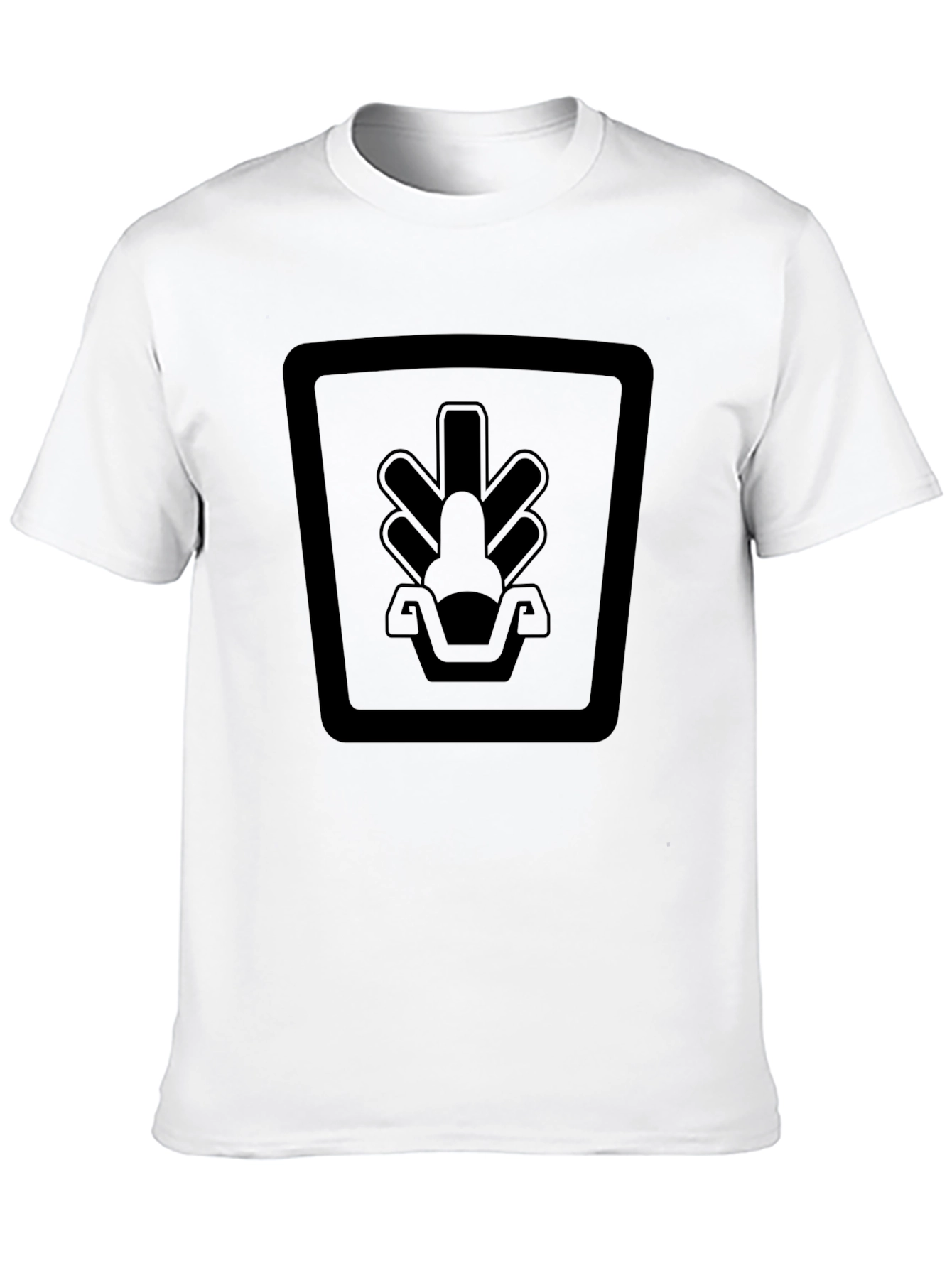 Black Modern Graphic Tee - Black Square Design view 10