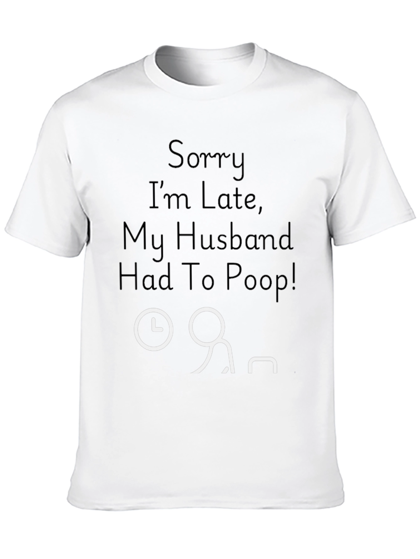 Black Funny "Husband Poop" Graphic Tee view 10