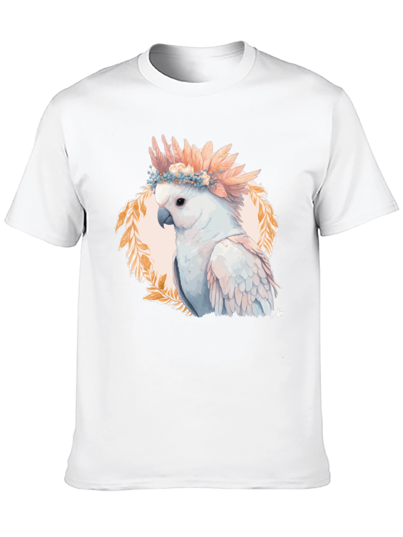 Black Cockatoo Flower Crown Graphic Tee view 10