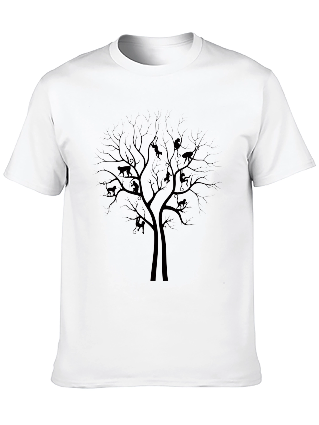 Black Monkey Tree Graphic Tee - Nature Inspired Men's T-Shirt view 10