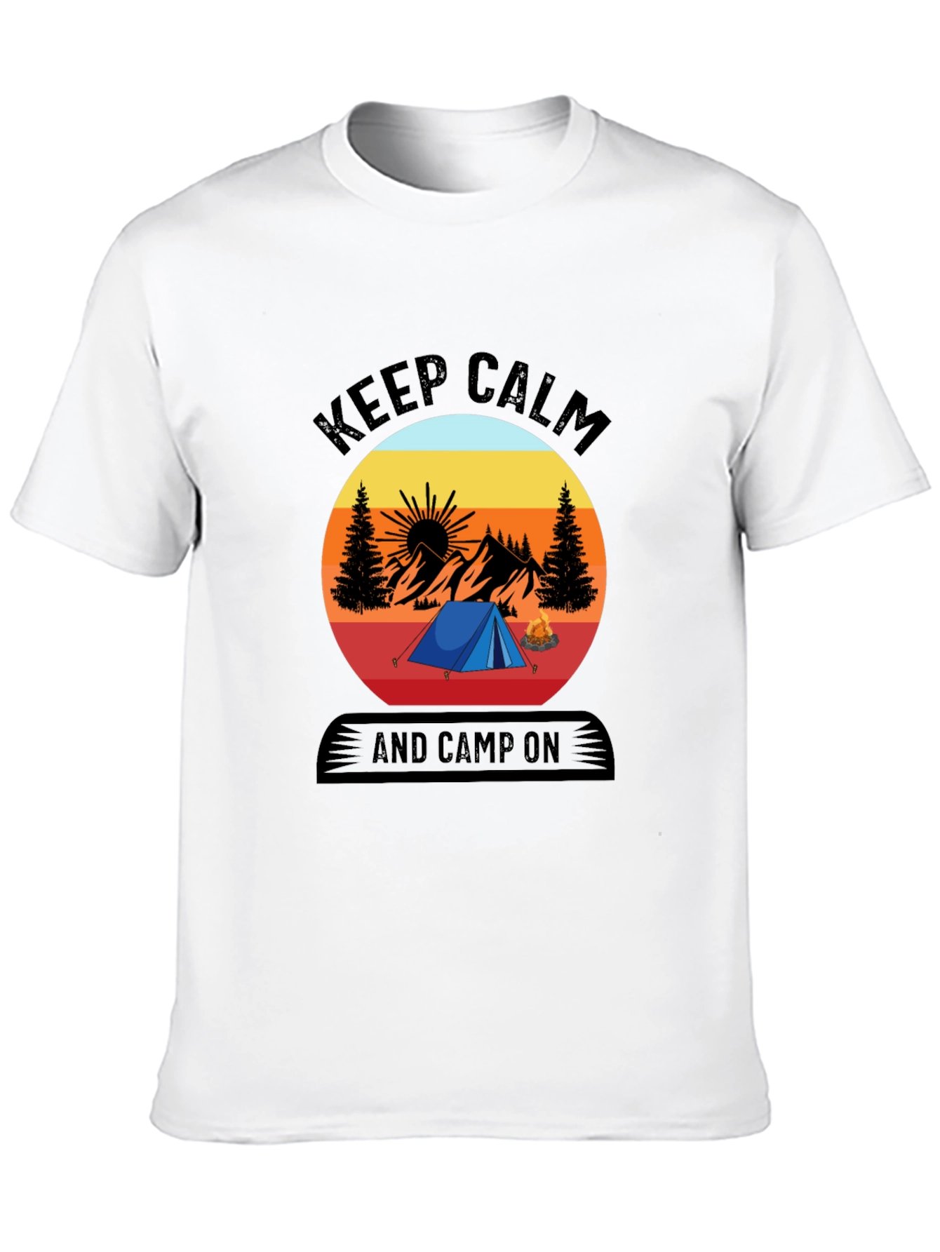 Black Keep Calm and Camp On T-Shirt view 10