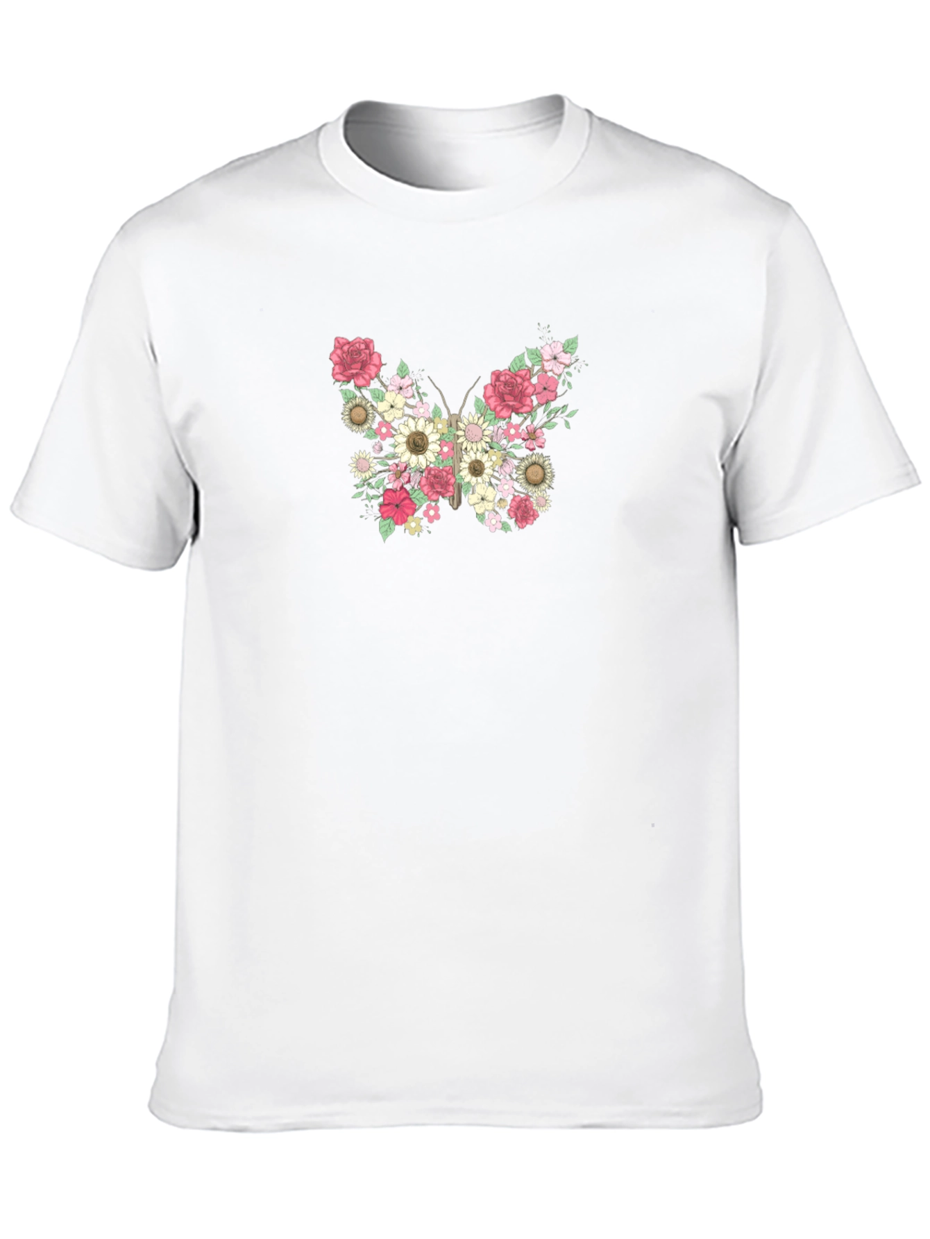 Black Floral Butterfly Graphic Tee - Stylish Black T-Shirt view 10