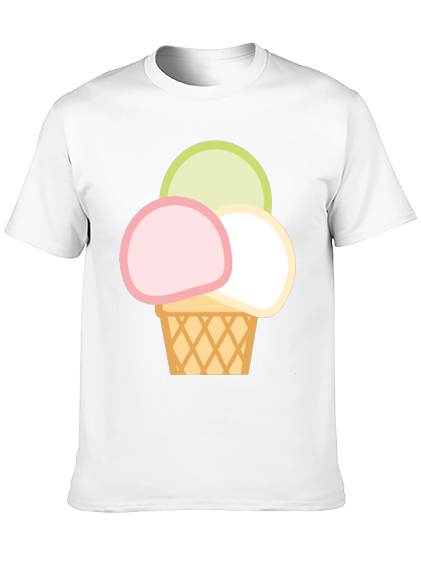 Black Ice Cream Scoop Graphic Tee - Casual Cotton T-Shirt view 10
