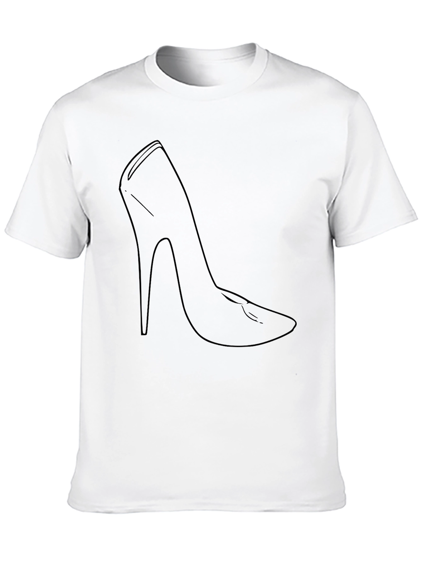 Black High Heel Outline Black T-Shirt view 10