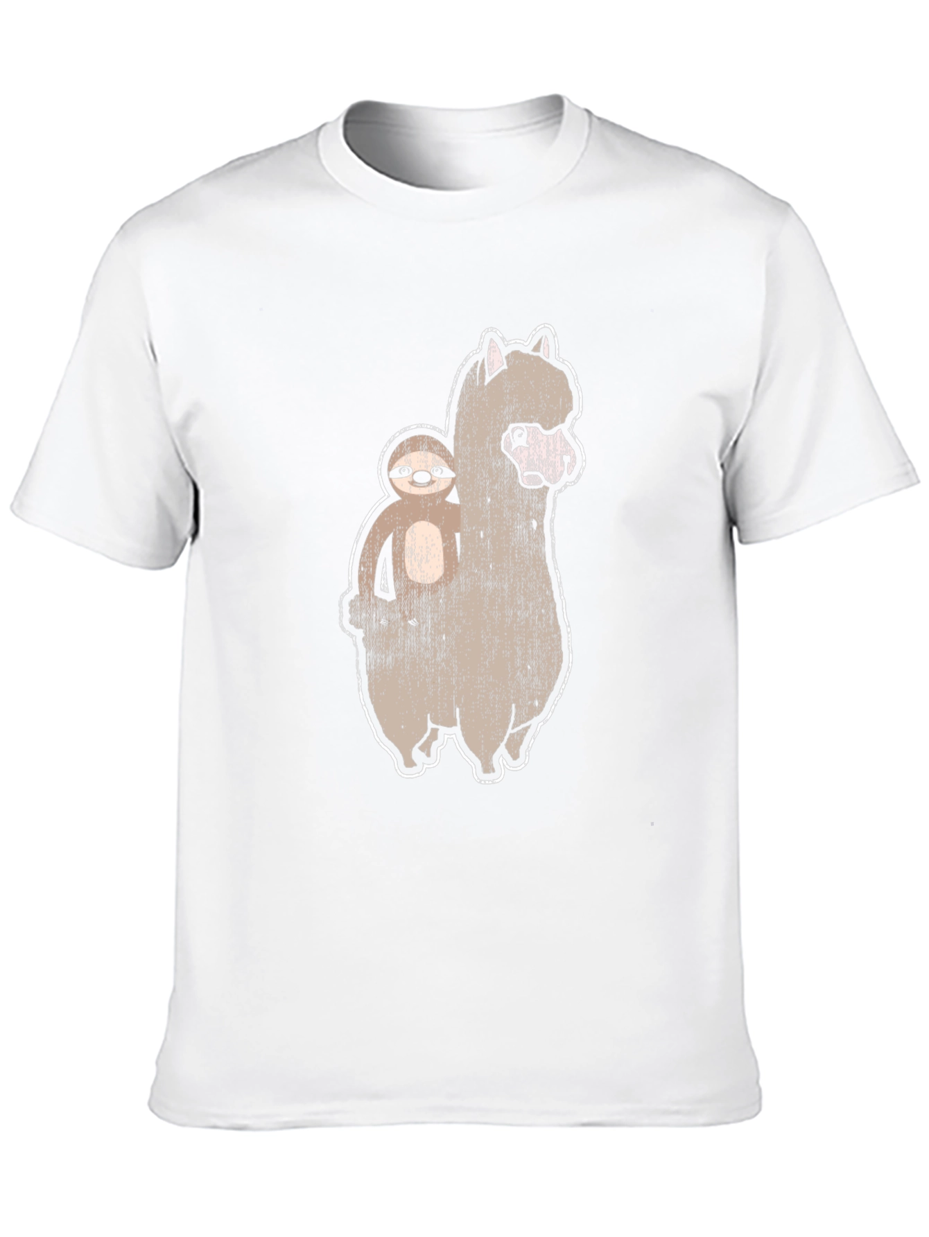 Black Sloth Riding Alpaca T-Shirt Funny Graphic Tee view 10