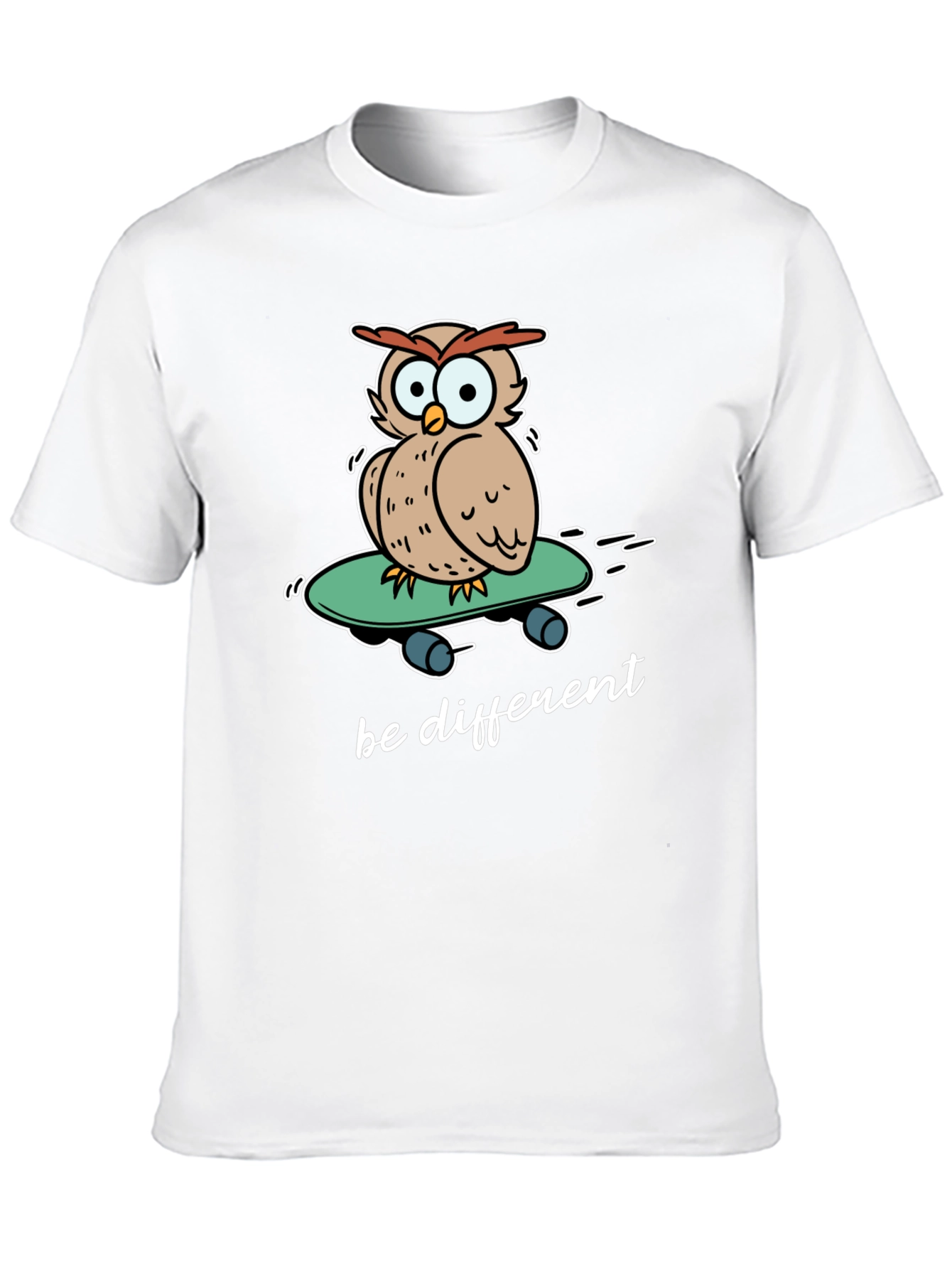 Black Unique Owl Skateboard Graphic T-Shirt - Be Different! view 10