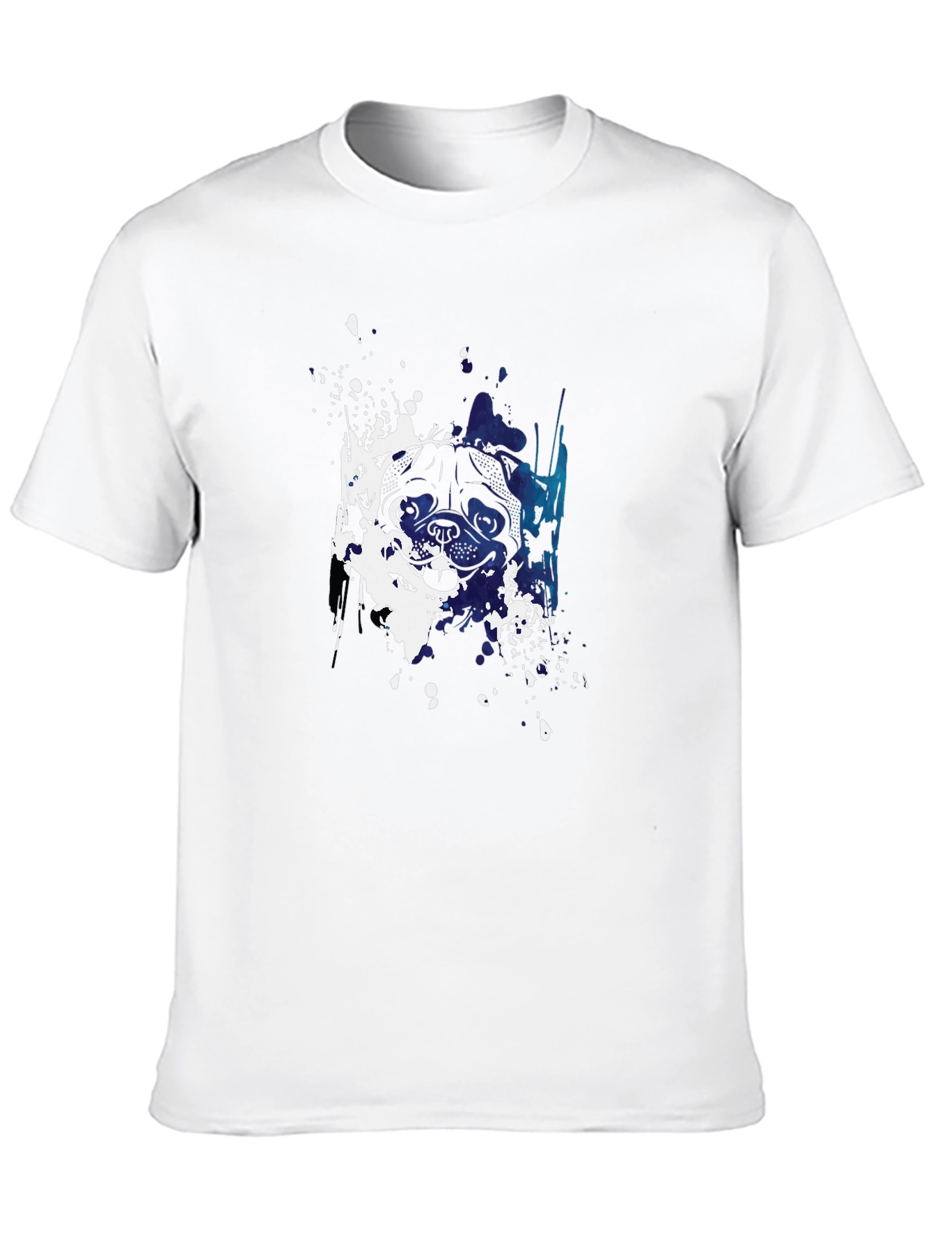 Black Dog Splatter Art Black T-Shirt view 10