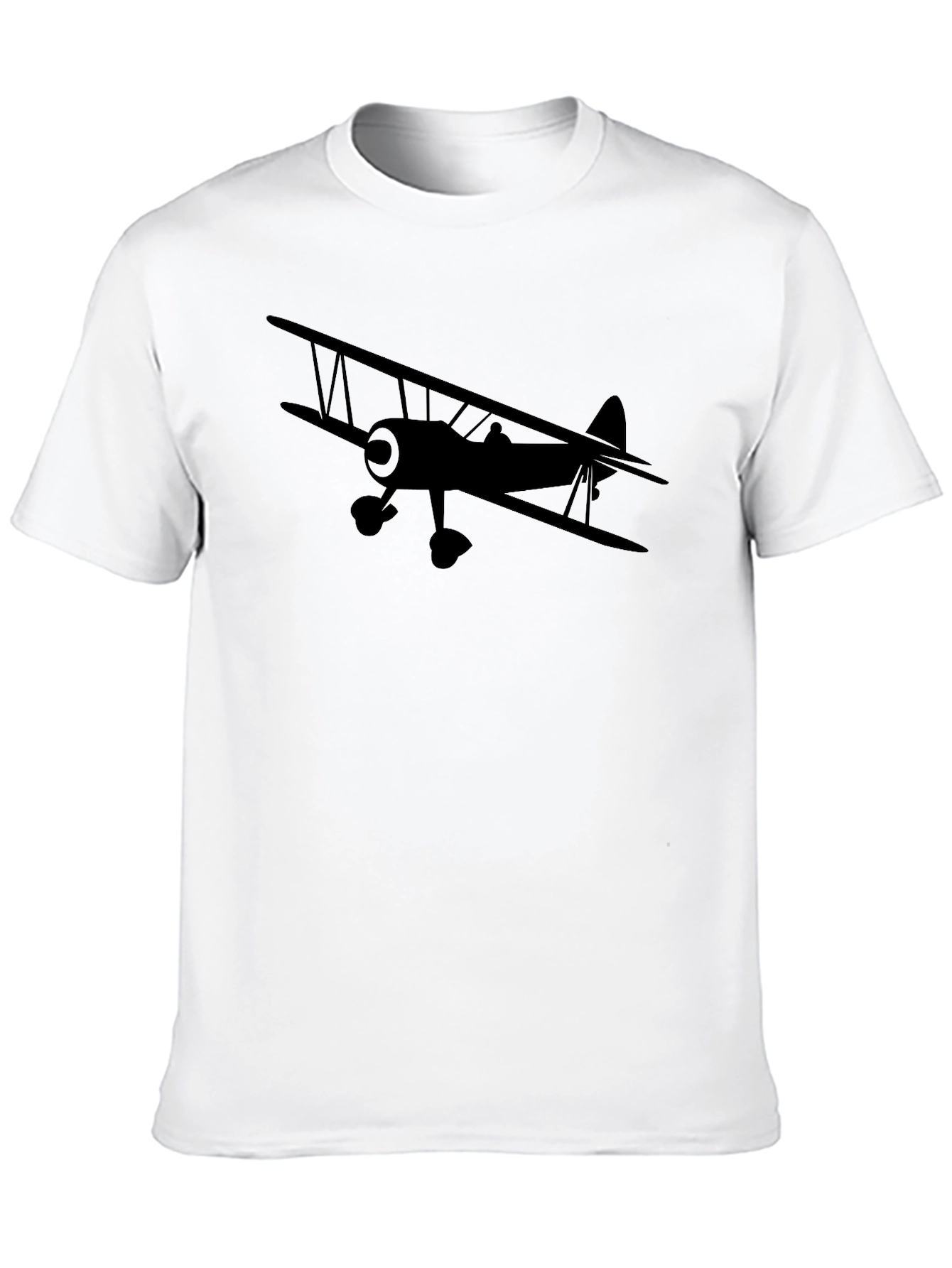 Black Biplane Graphic Tee - Vintage Airplane T-Shirt view 10
