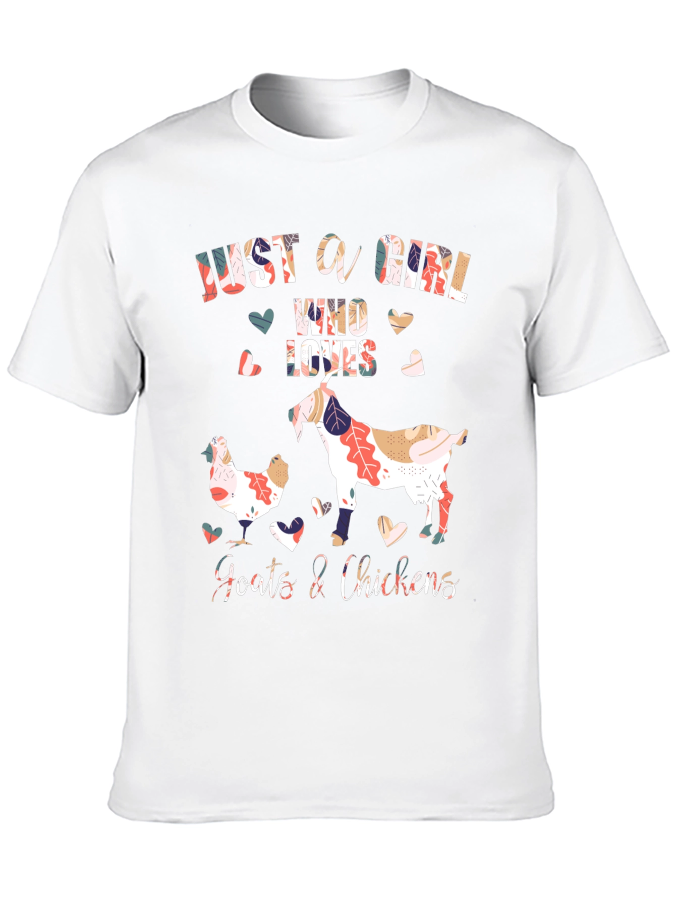 Black Just A Girl Who Loves Goats & Chickens Graphic T-Shirt view 10