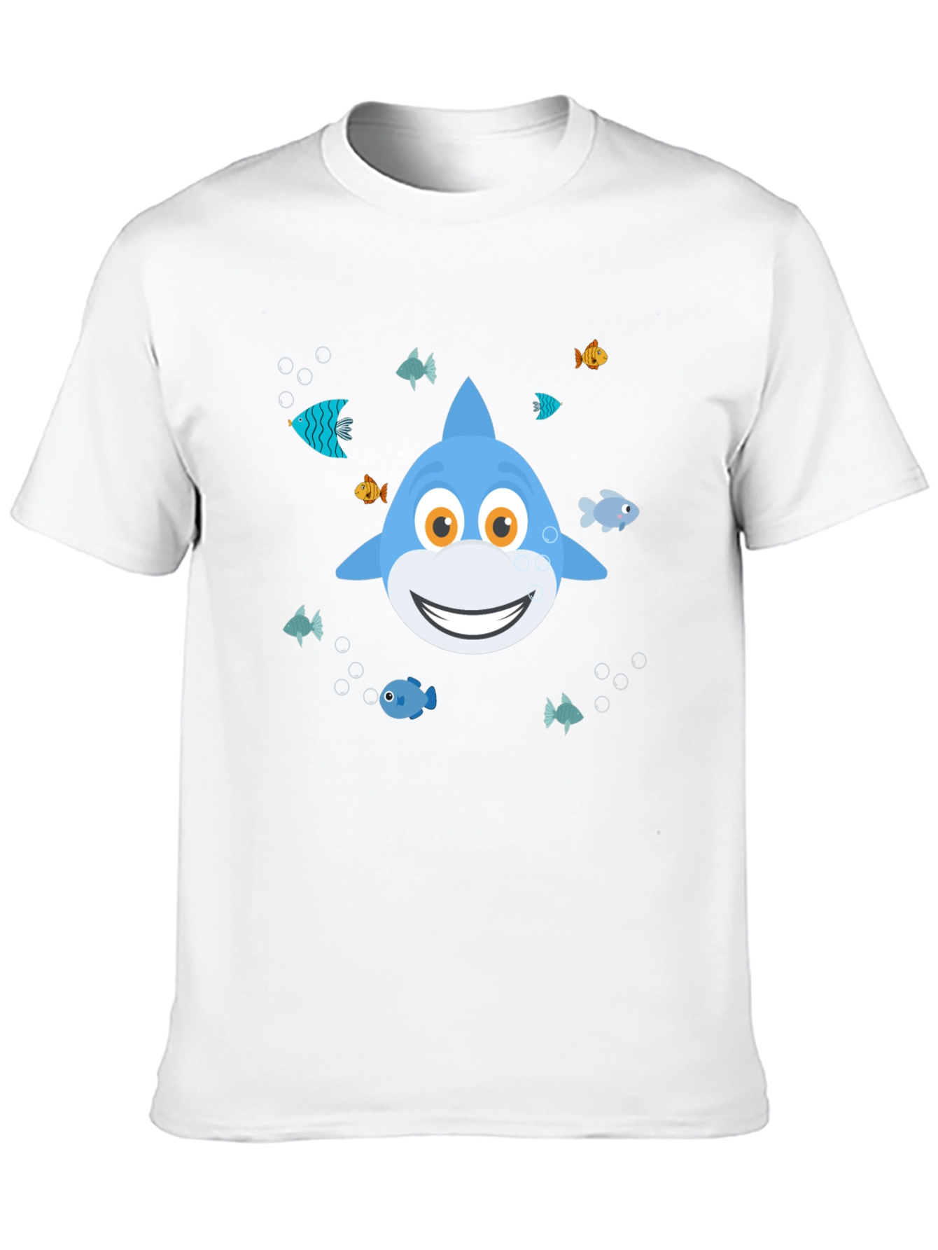 Black Cute Cartoon Shark Graphic T-Shirt - Black view 10