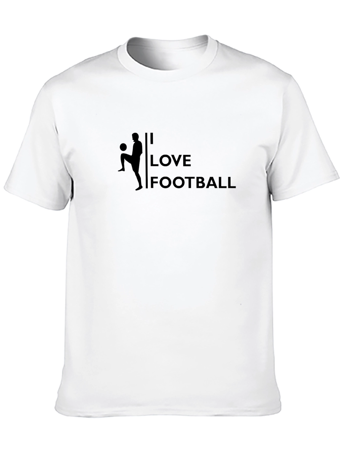 Black I Love Football Black T-Shirt view 10