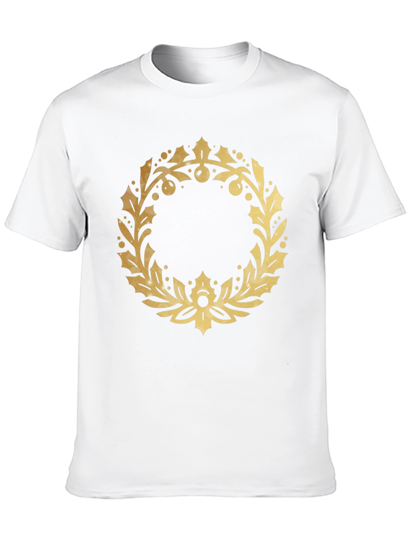 Black Gold Wreath Graphic Black T-Shirt view 10