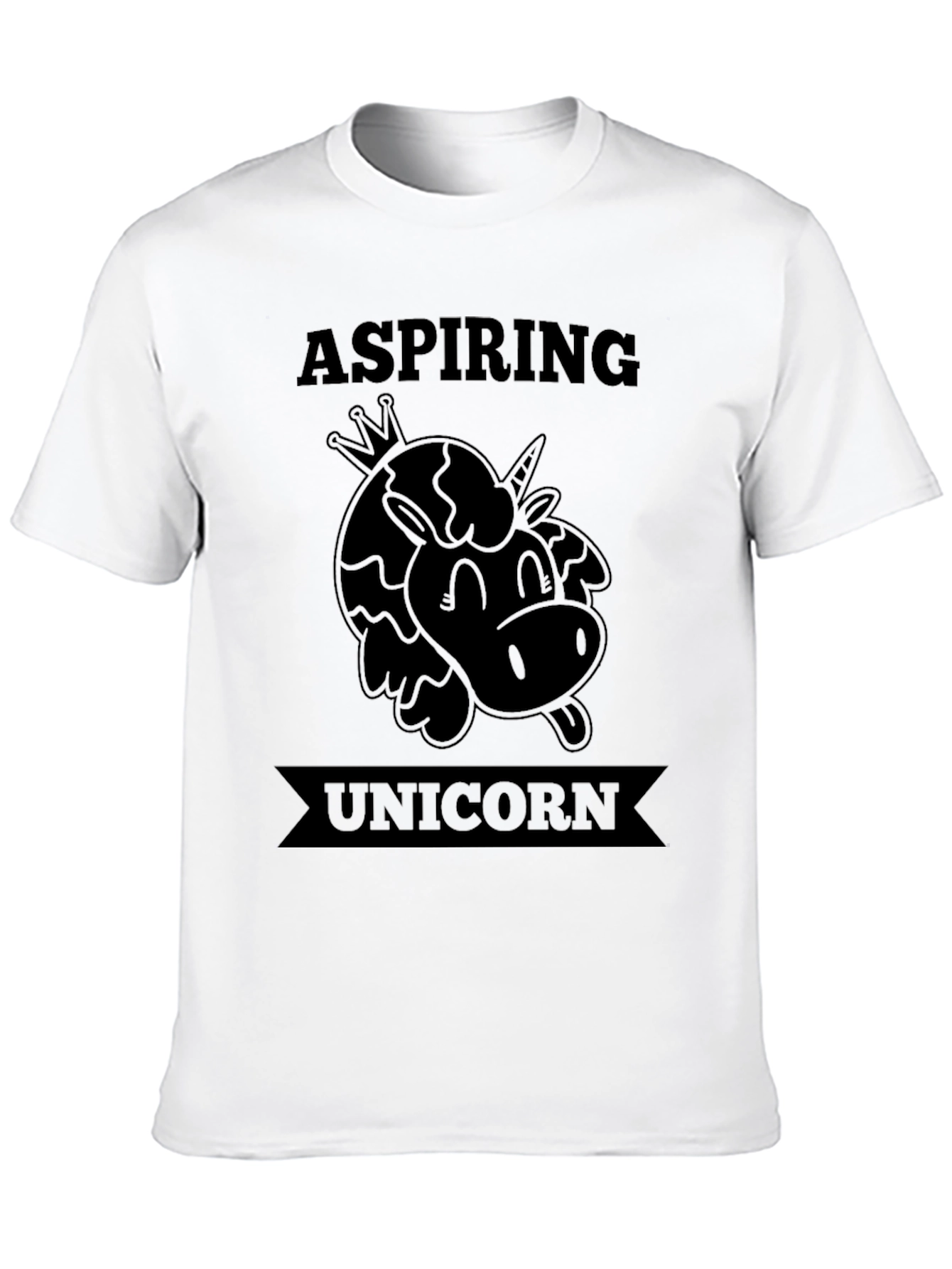 Black Aspiring Unicorn Black T-Shirt - Novelty Tee view 10
