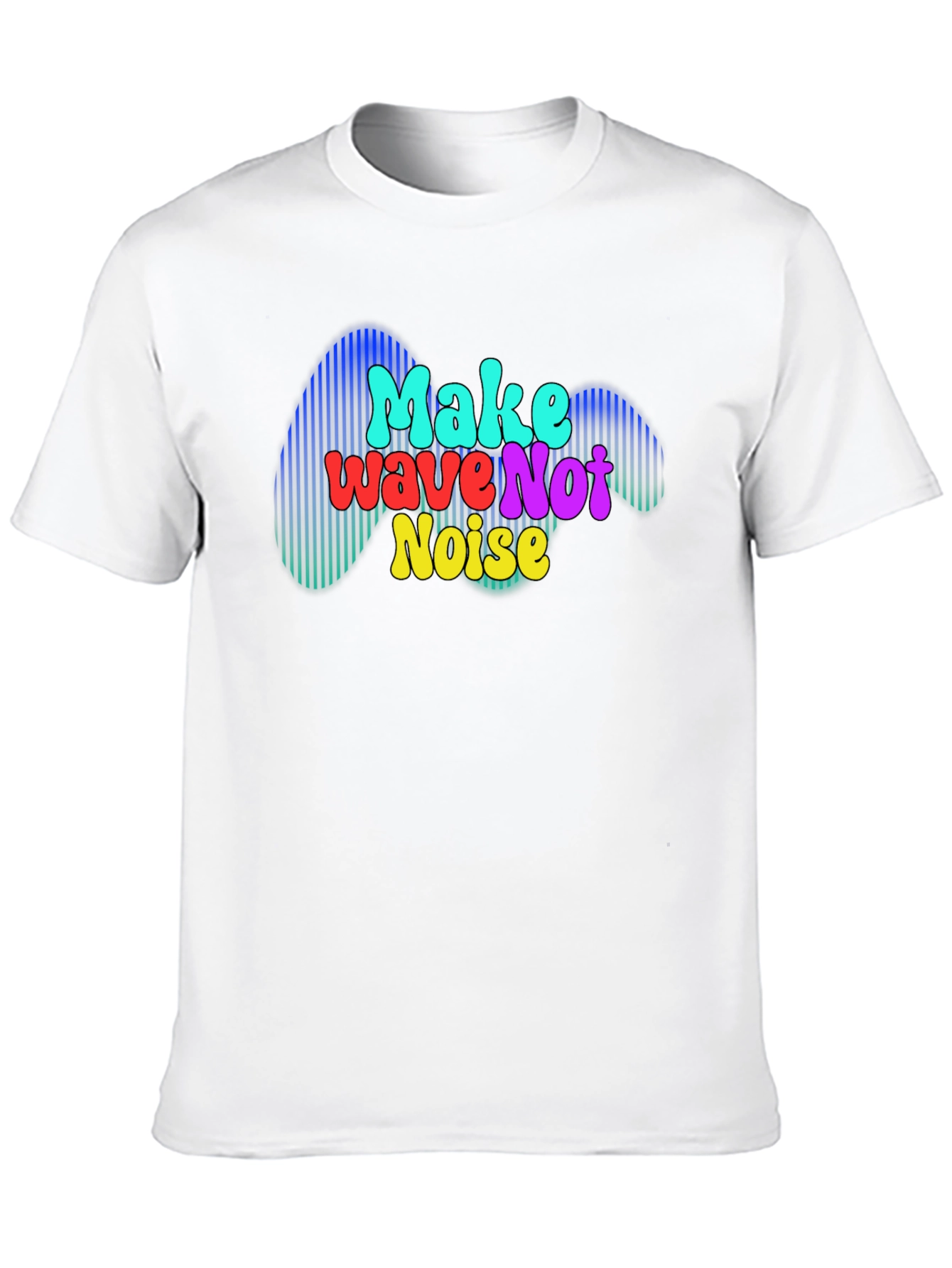 Black Make Wave Not Noise Graphic T-Shirt view 10