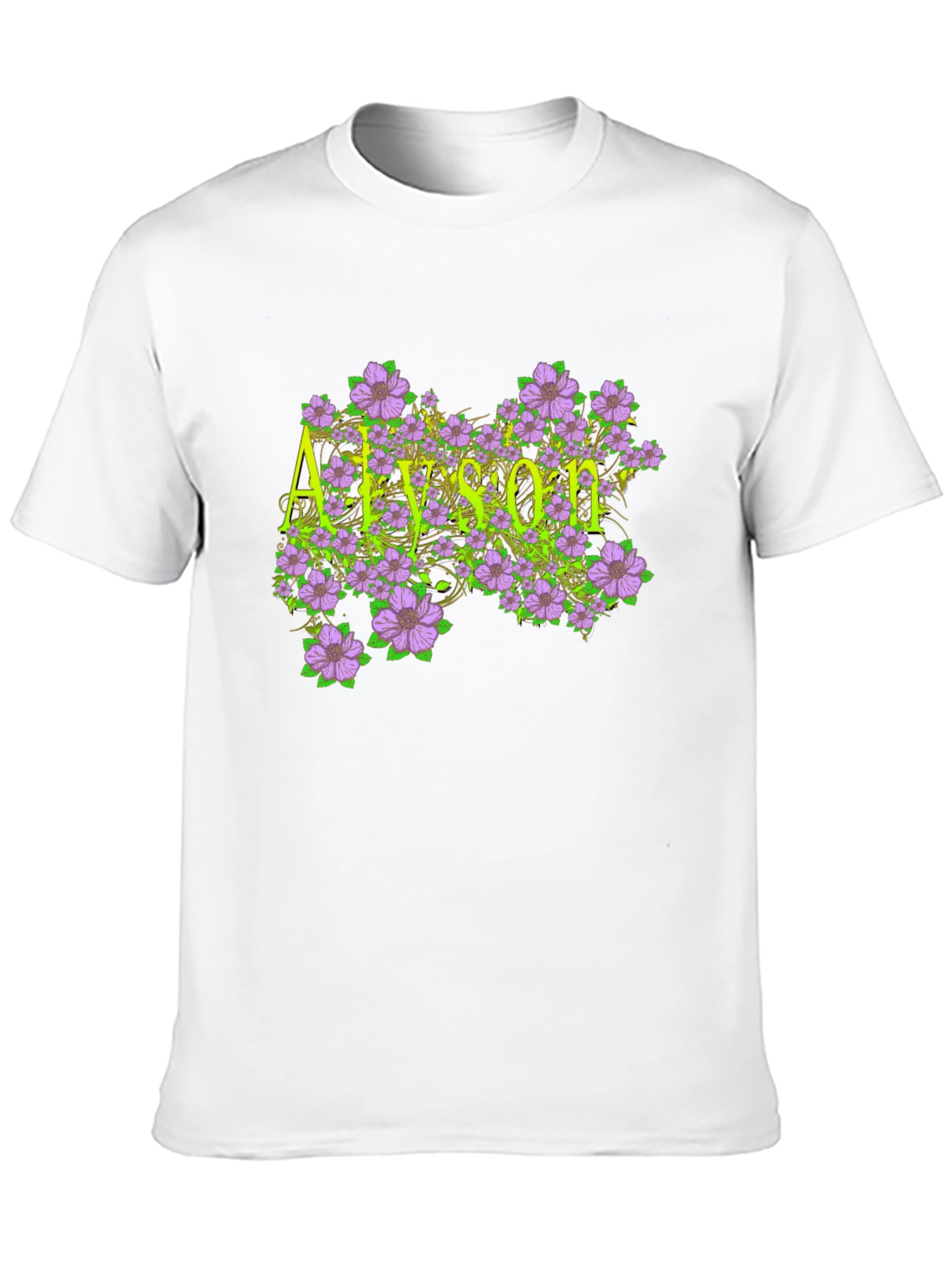 Black Alyson Floral Personalized Black T-Shirt view 10