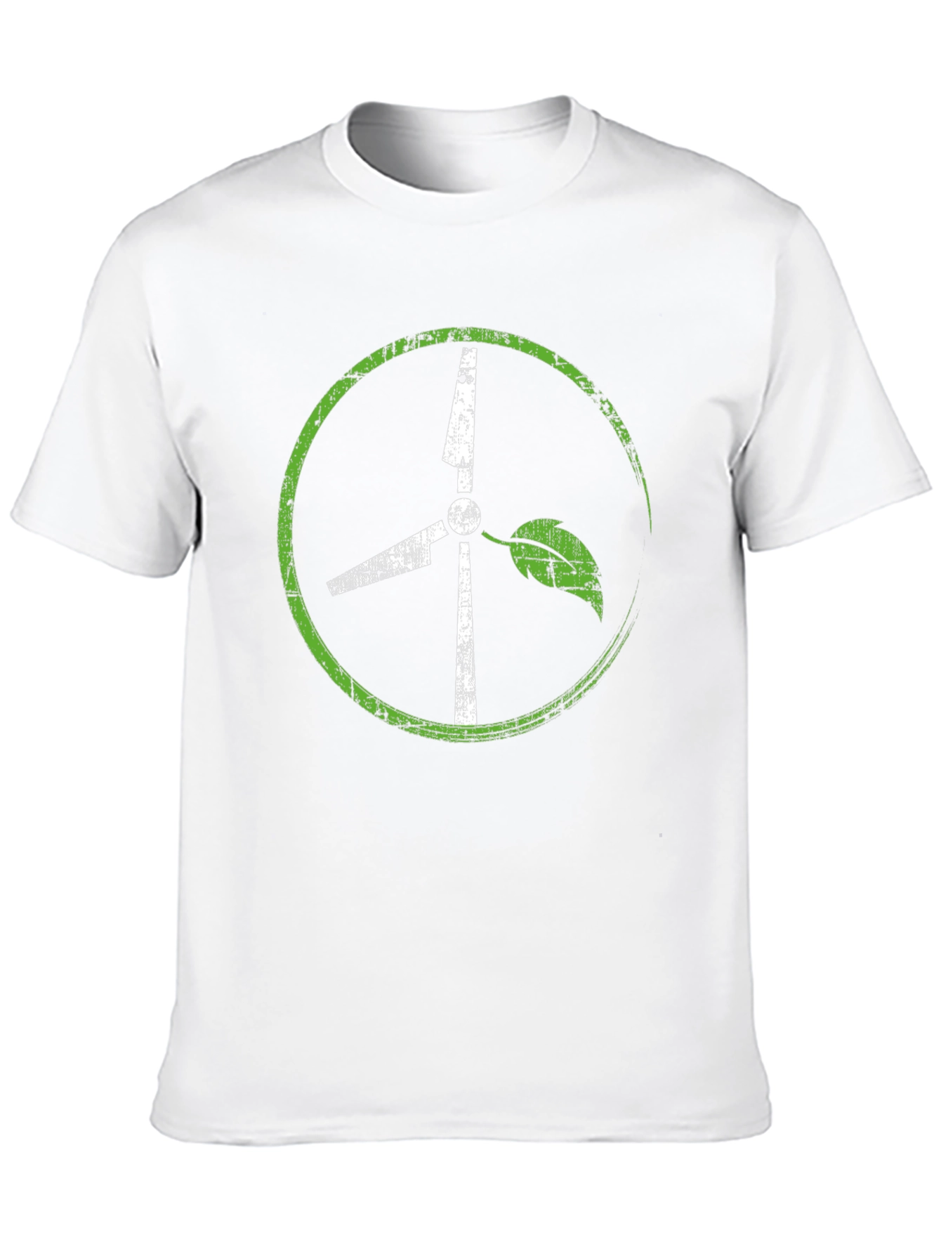 Black Eco-Friendly Wind Turbine Graphic T-Shirt view 10