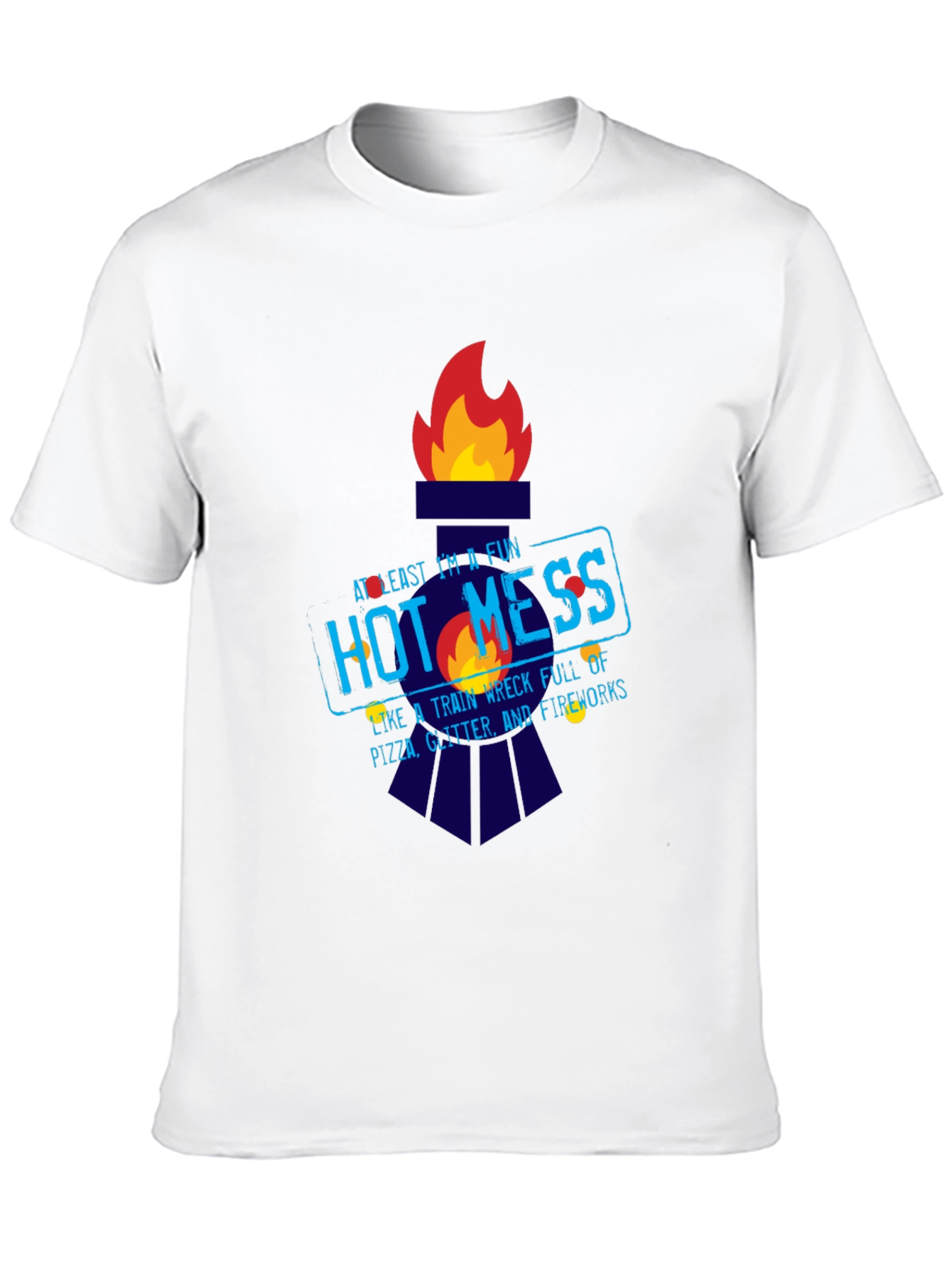 Black Fun Hot Mess Graphic Tee - Pizza Glitter Fireworks view 10