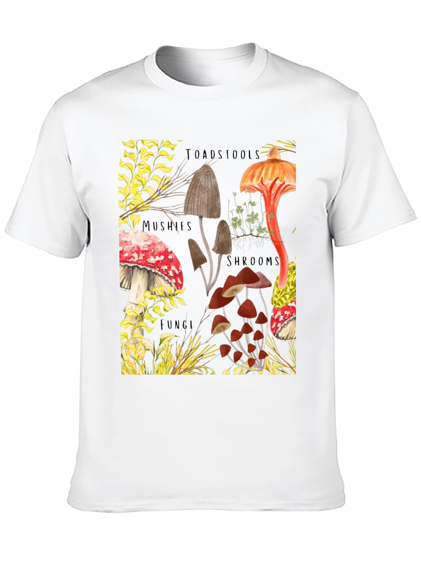Black Mushroom Print T-Shirt - Fun Guy Apparel view 10
